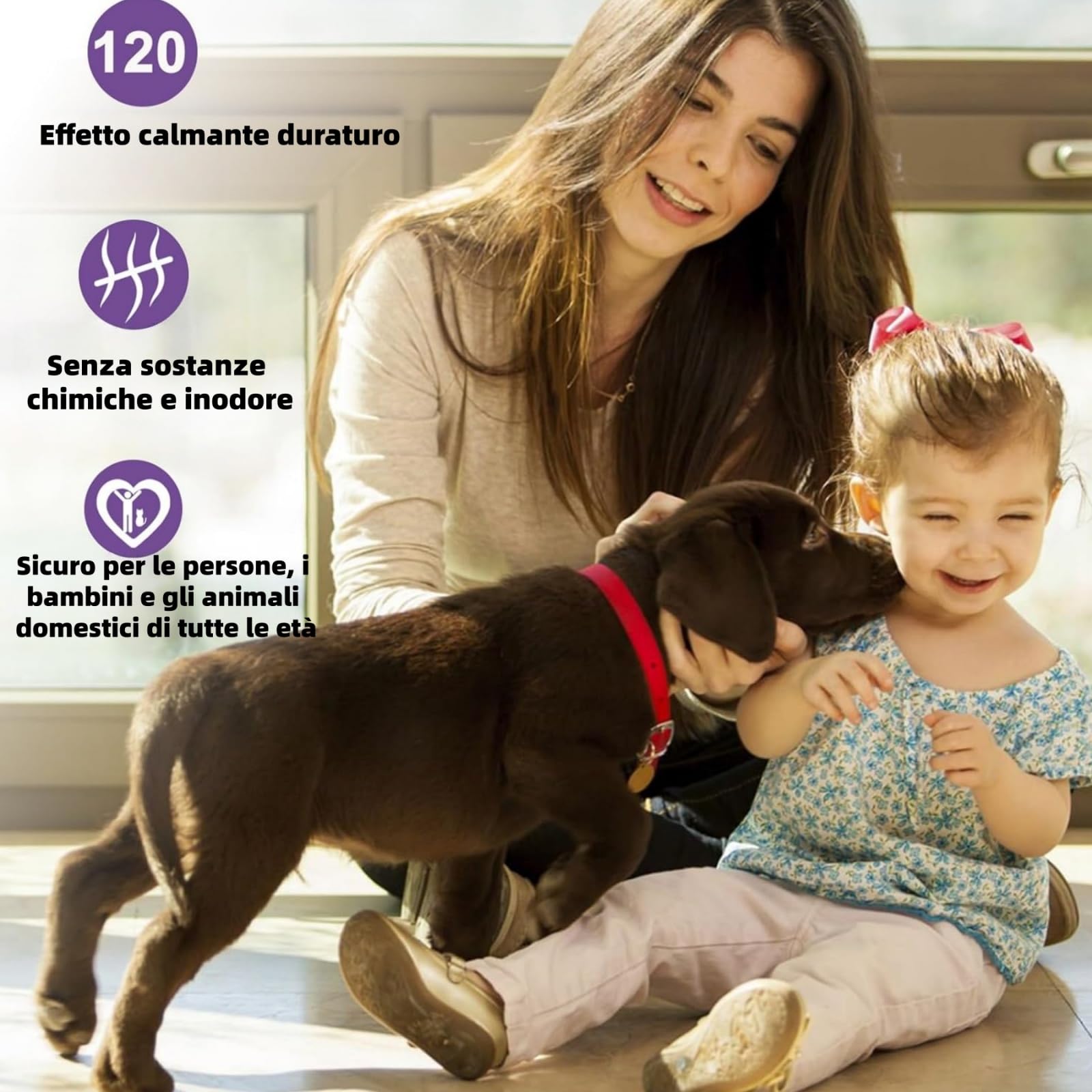 MEIION Ormeo Pet Diffusore,Diffusore Calmante per Cani,Feromoni Antistress,Aiuta i Cani Ansiosi a Rilassarsi,Facile da Usare,Adatto per Situazioni di Stress