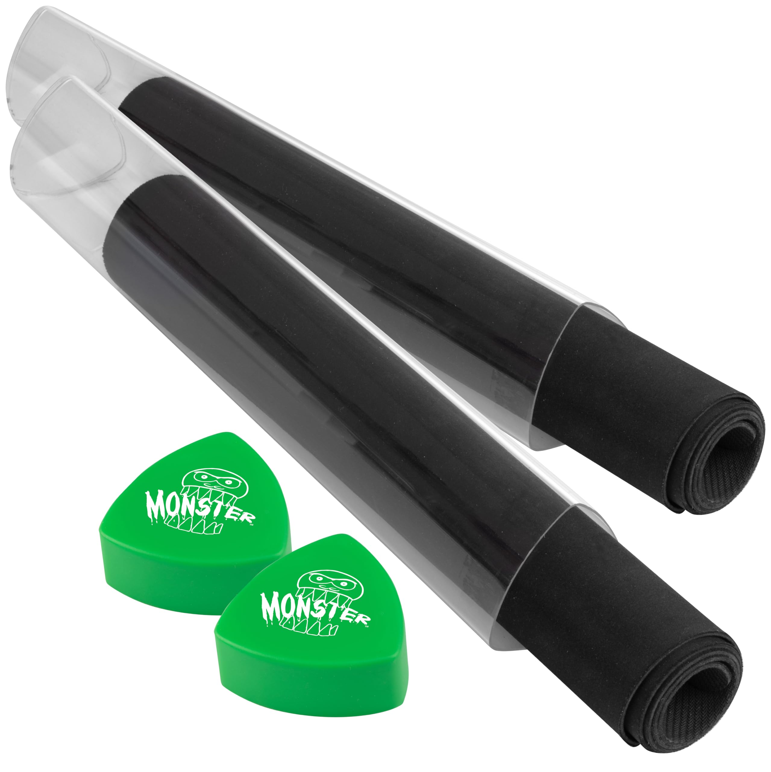 MONSTER PROTECTORS Playmat Tube Prism-Shaped Play Mat Tube (Green)- Won'T Roll Off Surface And Easy In And Out Design 2-Pack