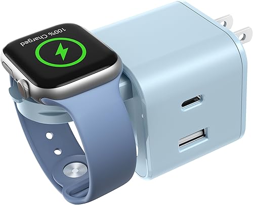 Bloque de carga de 36 W para Apple con cargador de reloj integrado, bloque de cargador rápido PD plegable para iPhone, cargador de pared de dos