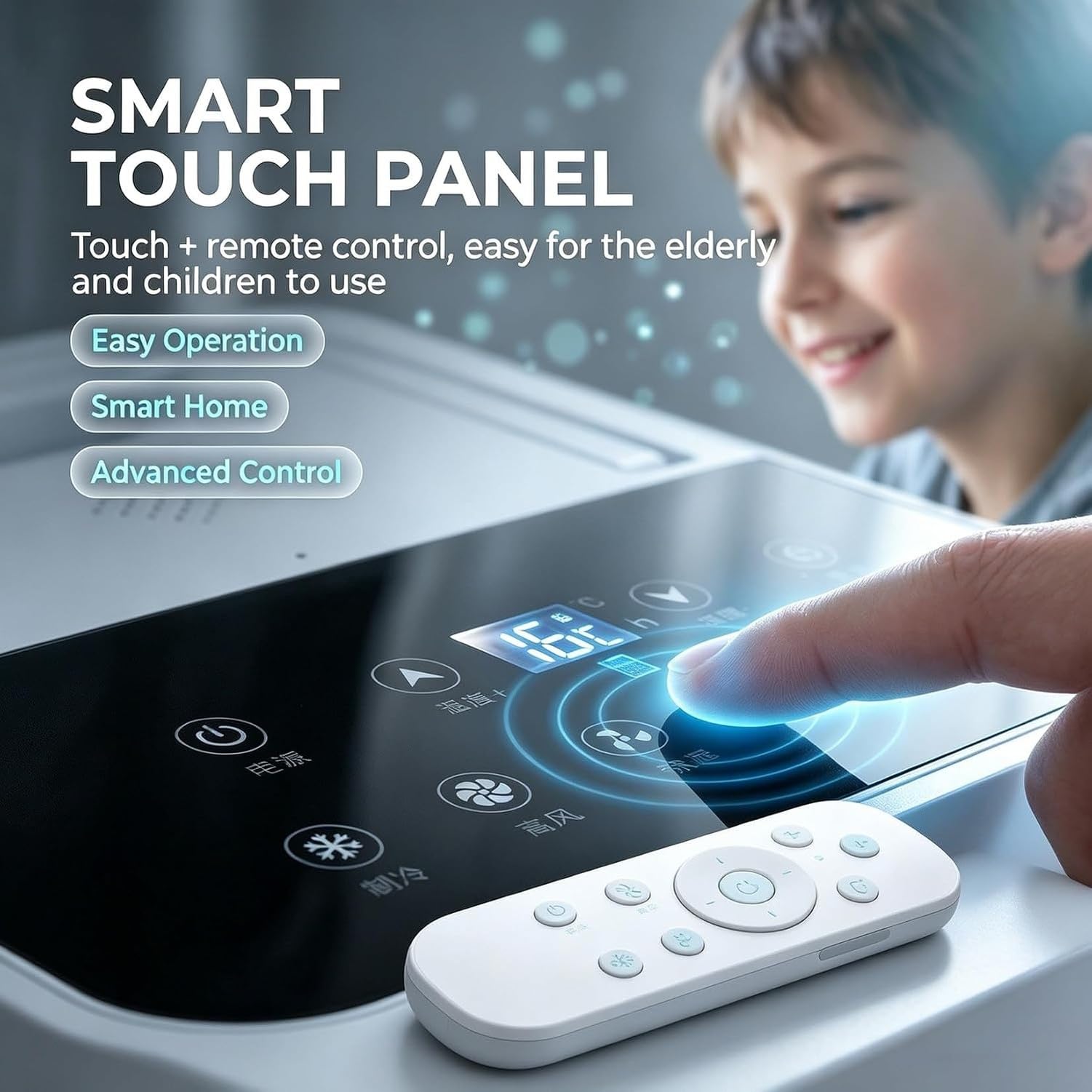 Aire Acondicionado Portátil 5000 BTU, Enfriamiento Rápido, Deshumidificador, Ventilador | Temporizador 15H, con Mando y Kit de Ventana, Enfría hasta 20 m², para