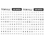 TOMALL 200Pcs Light Switch Labels Icon Stickers Household Transparent Light Fan Heater Bed Bathroom Kitchen Garage Laundry Room Switch Label Graphic Kit for Home Office School Hotel Public Places