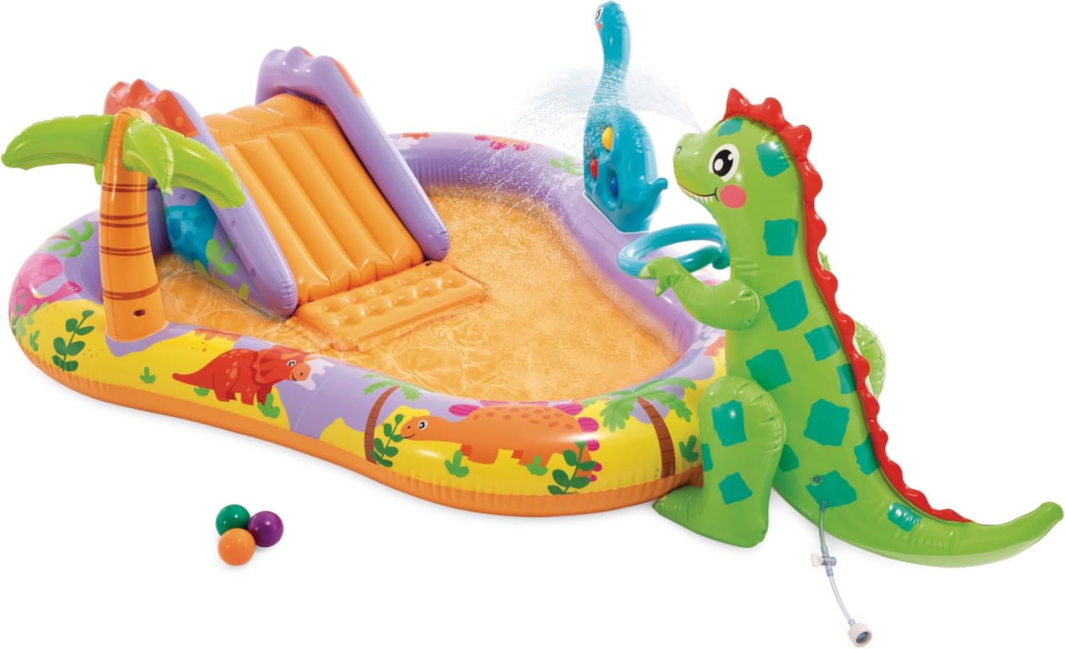 INTEX 56139EP Dino Park Inflatable Kiddie Pool: Inflatable Kids Pool with Water Sprayer