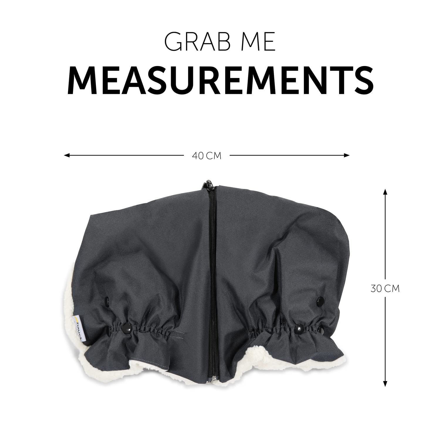 hauck Grab Me, Guanti Passeggino Universali Scladamani per Carrozzina e Rimorchio Bici, Antigeli Manicotto Impermeabile con Interno in Pile, Proteggi Mani Inverno