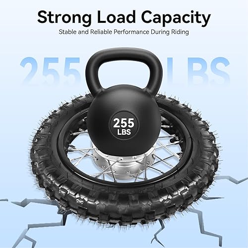 Miniatura 3 de TFCFL Neumático de motocross de 15.7 pulgadas, 2.50-10, conjunto de neumáticos de llanta trasera de 10 pulgadas con freno de tambor para Dirt Pit