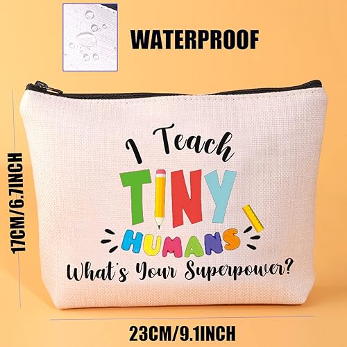 Miniatura 4 de Bolsa de maquillaje para profesores, regalos para profesores de preescolar, enseño a pequeños seres humanos Cuál es tu superpoder Bolsa para