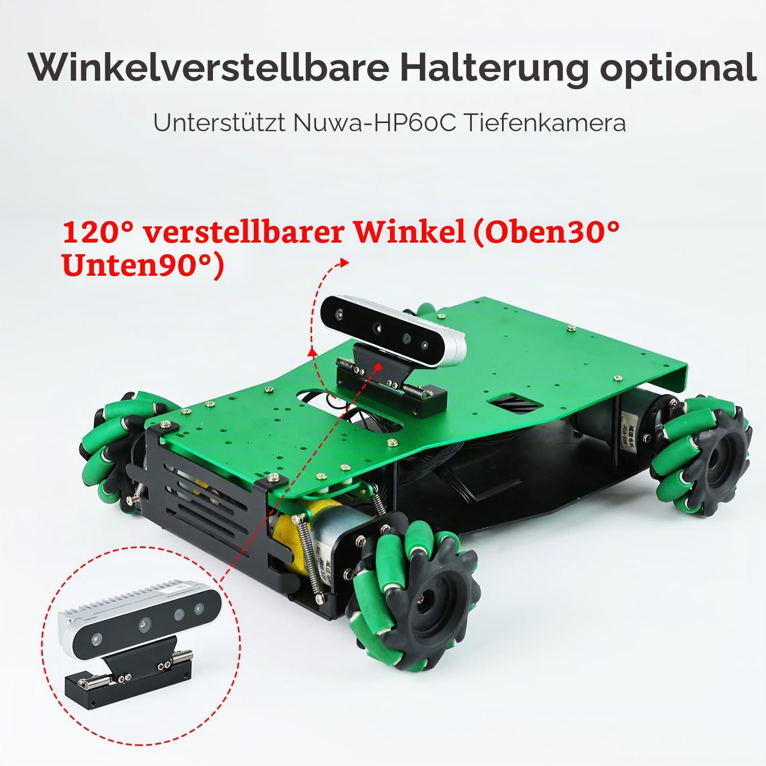 Yahboom ROS Depth Camera Nuwa-HP60C Camera ROS Robot 3D Vision Mapping and Navigation Compatible with ROS2/RaspberryPi/Jetson/PC (Nuwa-HP60C+Adjust Bracket)