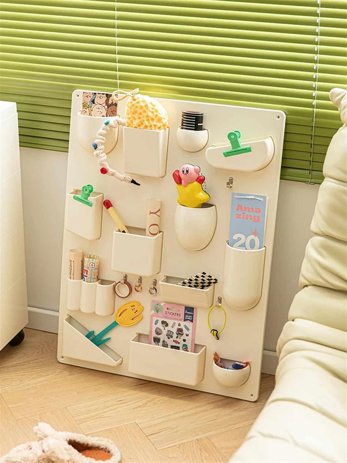Badezimmer Organizer Aufbewahrungsregal for Wandhalter, Büros, Küchen, Organizer, Werkstätten, Badezimmer, Räume, Verschiedene Formen, Größen, Haken, Clips(Beige)