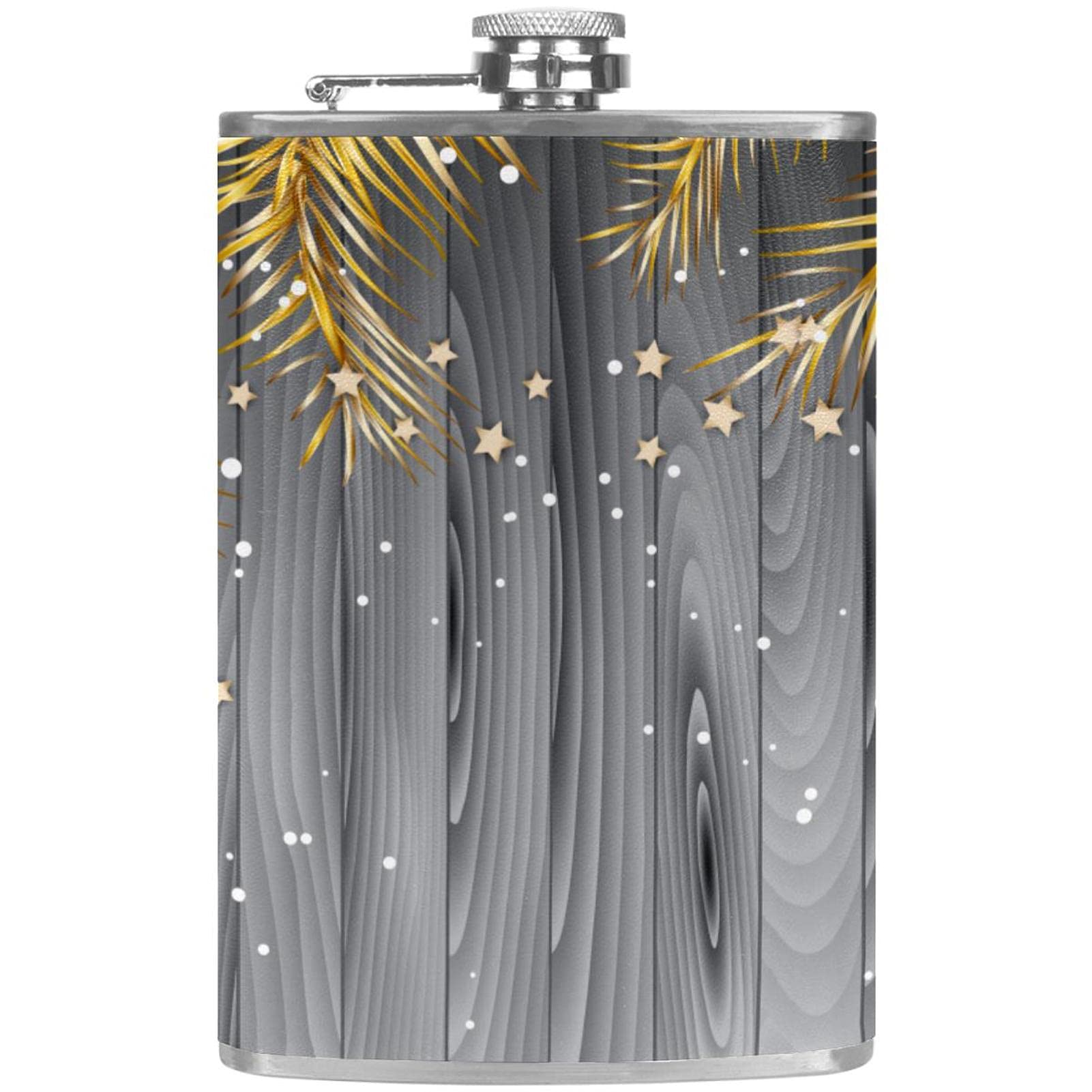 Petite flasque pour liqueur et entonnoir inox motif Noël