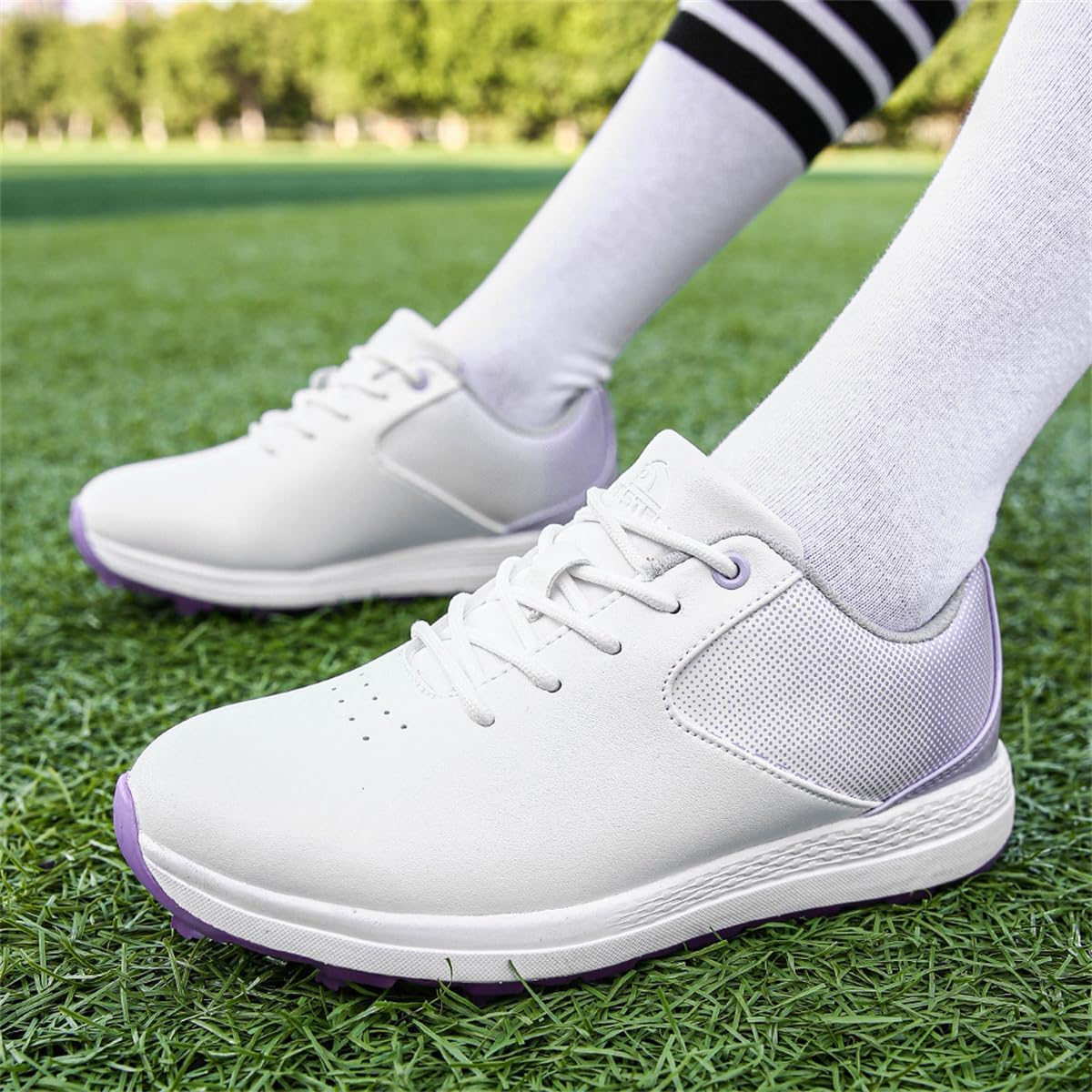 Women Golf Trainers Casual Leather Golfing Shoes Lightweight Walking Sport Sneakers Gym Sport