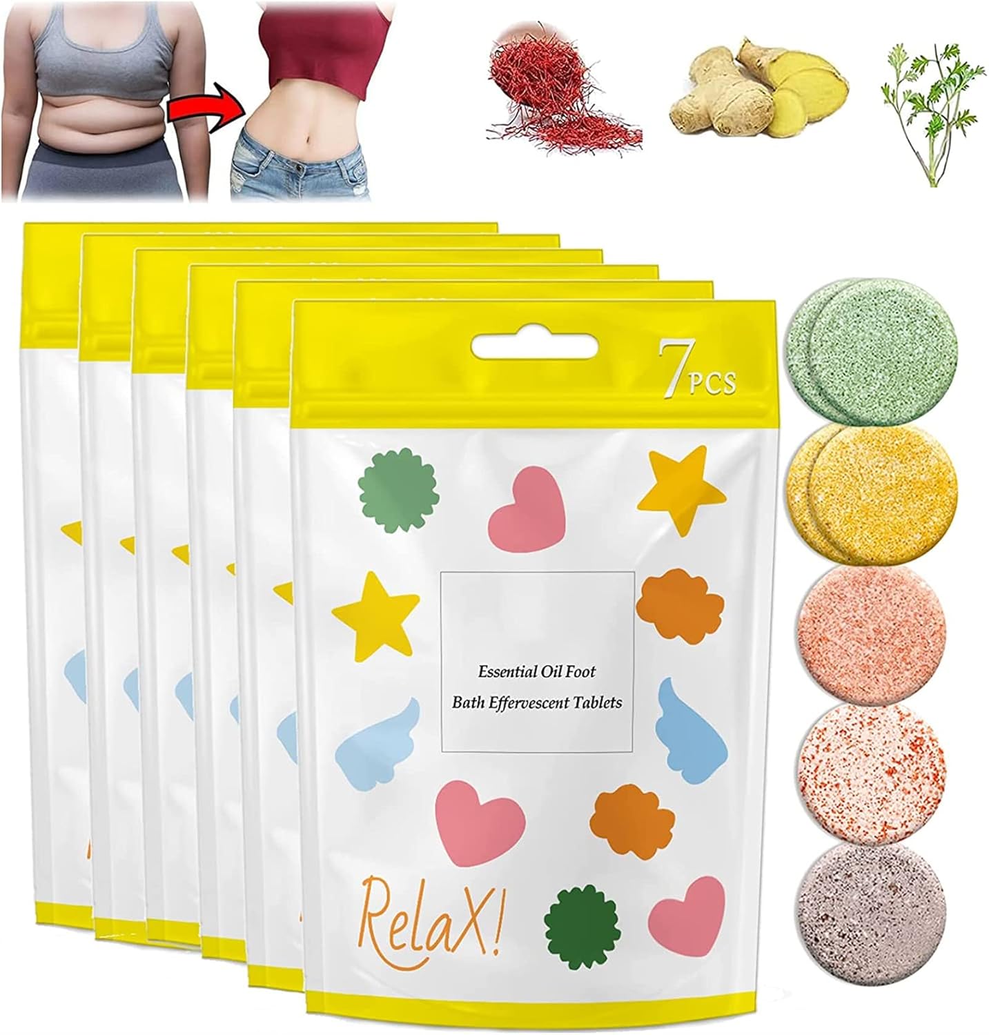 NatureShape Essential Oil Foot Bath Effervescent,Ginger