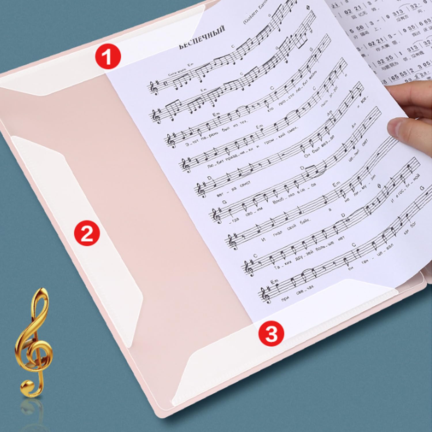 Cartelle Per Spartiti, Cartellina Portadocumenti A4 Plastica, Cartella Spartiti Corali con 1 Clip, Cartella Per Note Musicali, Cartella Per Spartiti (Blu)