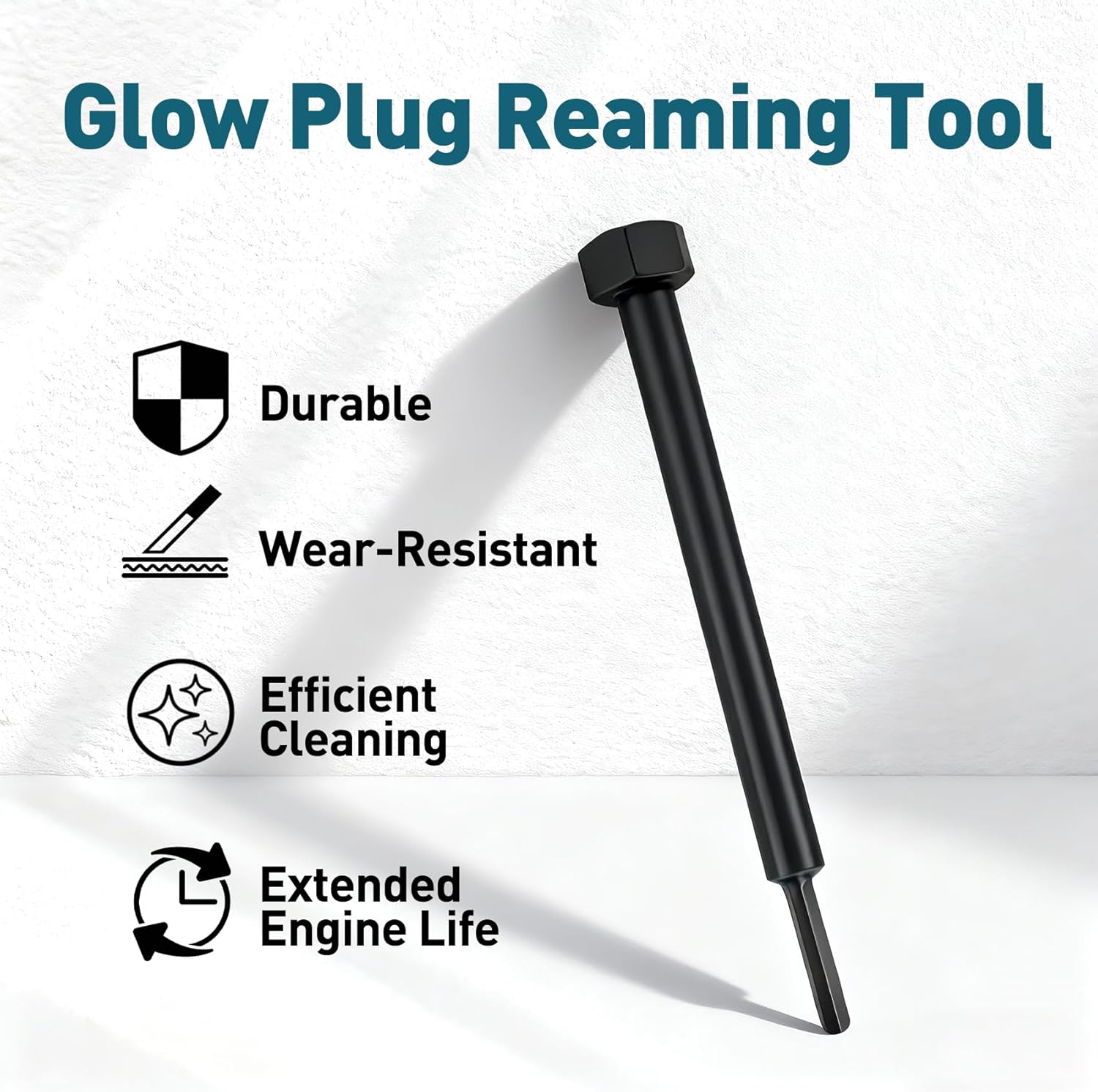 Upgrade Duramax Glow Plug Reaming Tool, Alloy Steel Glow Plug Bore Remover, for 6.6L, 3.0L, and 2.8L Duramax Engines, Sharp Cutting Edge,Quickly Remove Carbon Deposits, for Duramax Since 2001