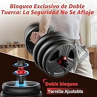 Vista 3 de Adjustable dumbbell set,20/35/45/55/70/90lbs Free Weights set with upgraded nut, 5 in 1 Weight Set Used as Kettlebells, Barbell, Push up Stand