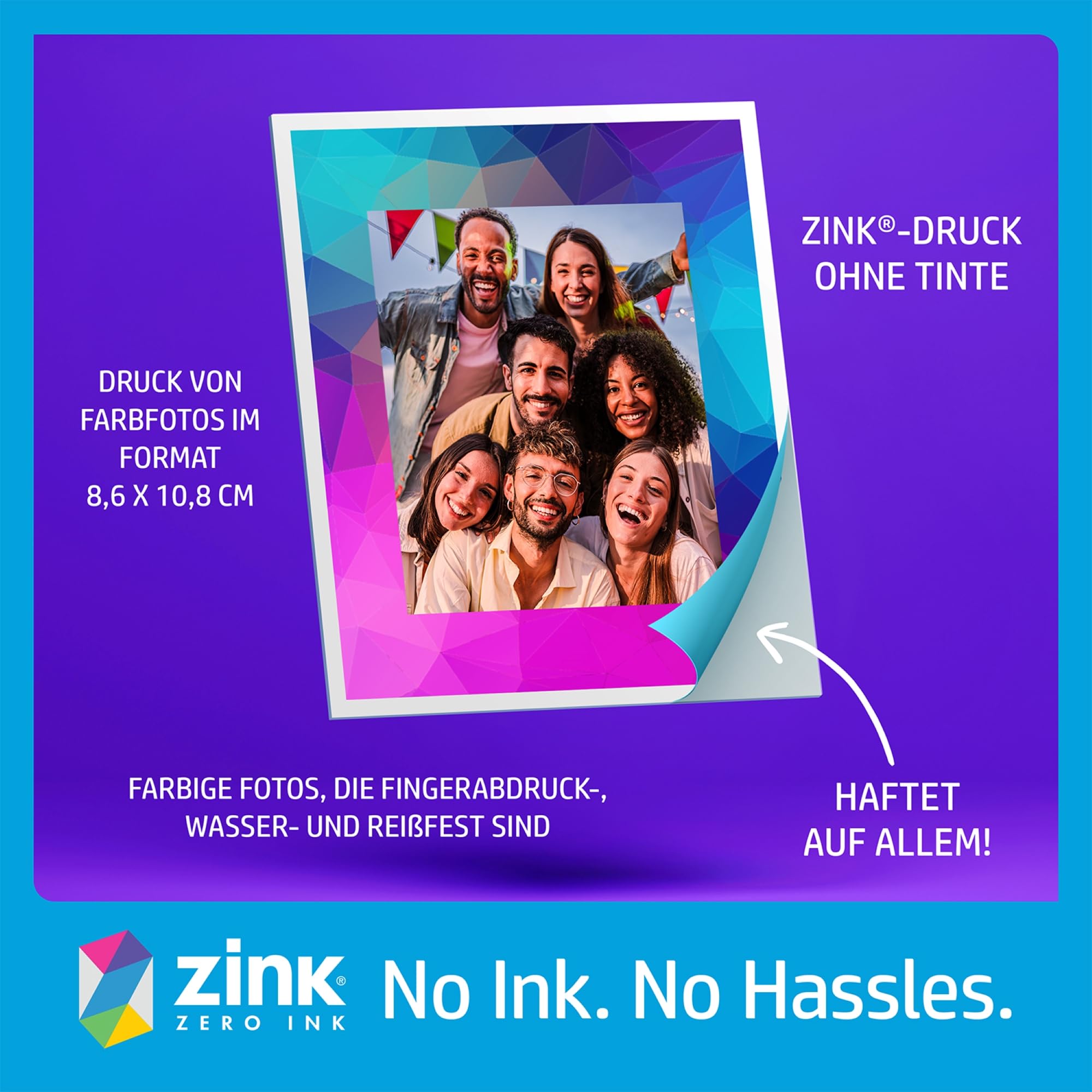 HP Sprocket Photo Booth Sofortbild-Farbfotodrucker, 10,1" (25,6 cm) Touchscreen, Ringlicht, individuelle Rahmen, 3 x 4 (7,6 x 10,1 cm) Zink-Fotopapier, Weiß.