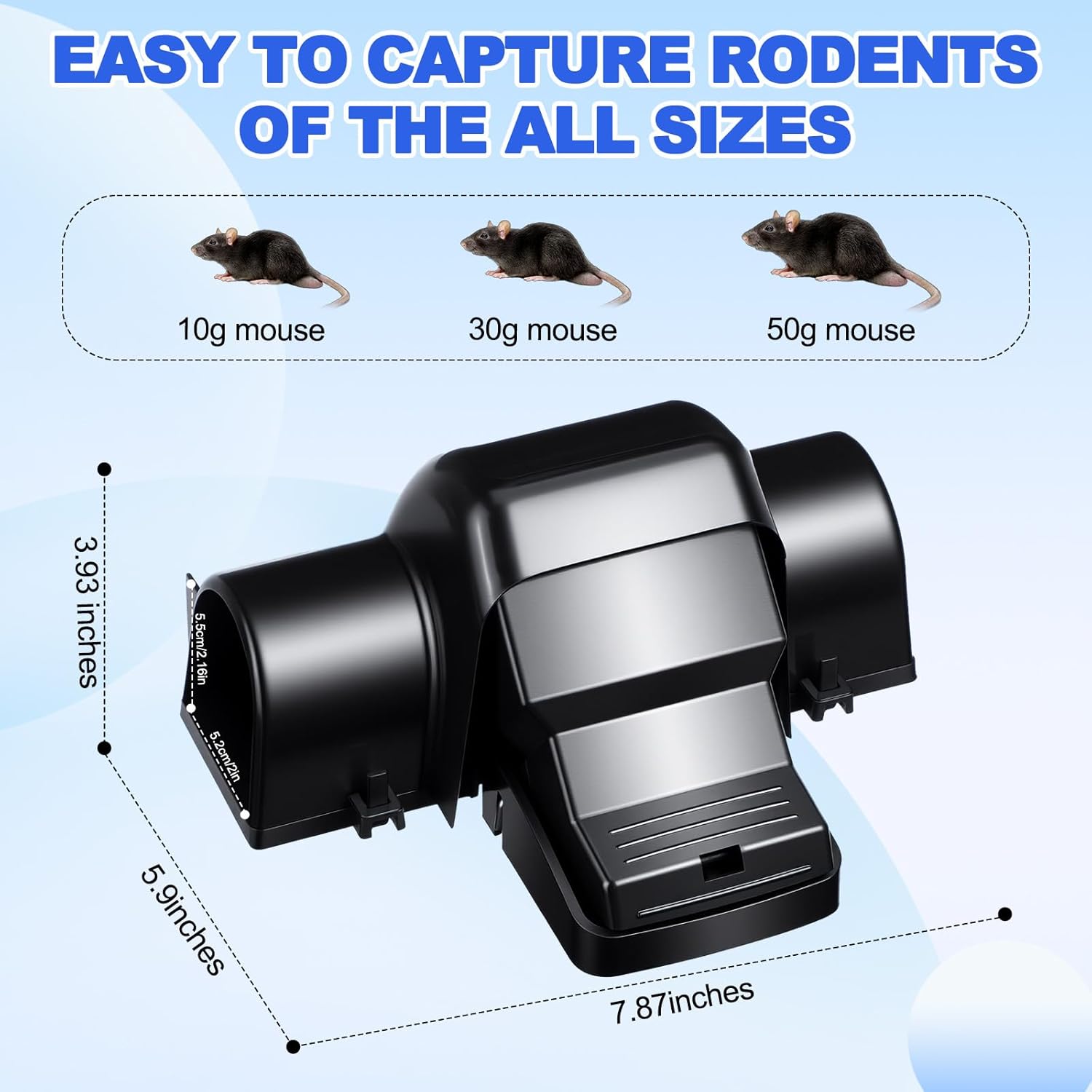 Qualirey 8 Pcs Rat Traps Extra Large Dual Entry Rat and Chipmunk Traps Covered Tunnel Snap Trap Heavy Duty for Indoor Outdoor Garden Basement Yard Rats Mice Chipmunks Set Up and Reusable