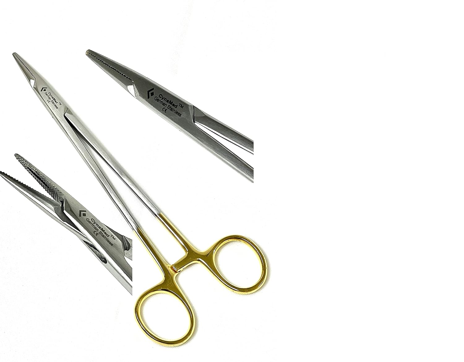 Premium Mayo Hegar Needle Holder Driver 7" Serrated Mayo Hegar Needle Holder Needle Driver Gold Handle (Mayo HEGAR 6"+7")