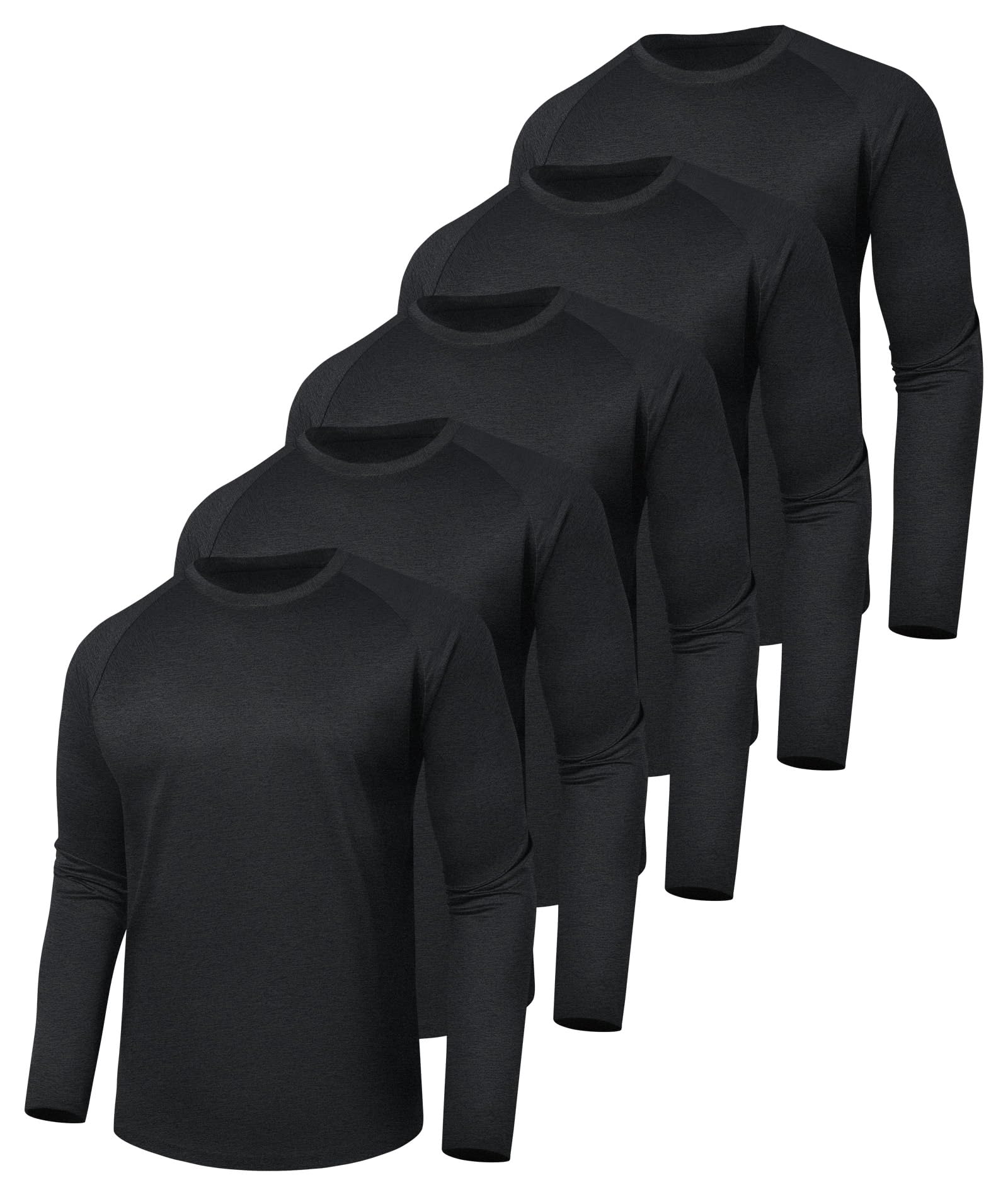 3 Pack Long Sleeve Shirts for Men Sun Protection Quick Dry Workout T Shirts