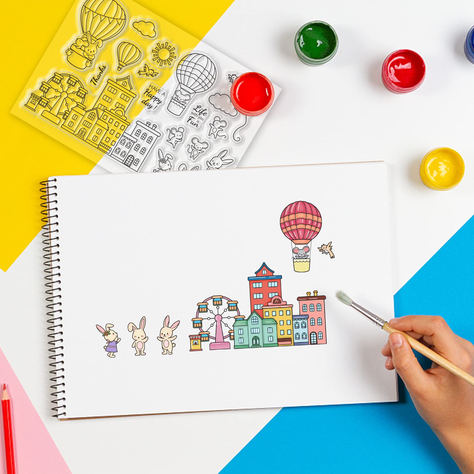 Friends Silhouette Clear Stamps - 8.3x5.8 Inch Sports Theme Stamps For Scrapbooking