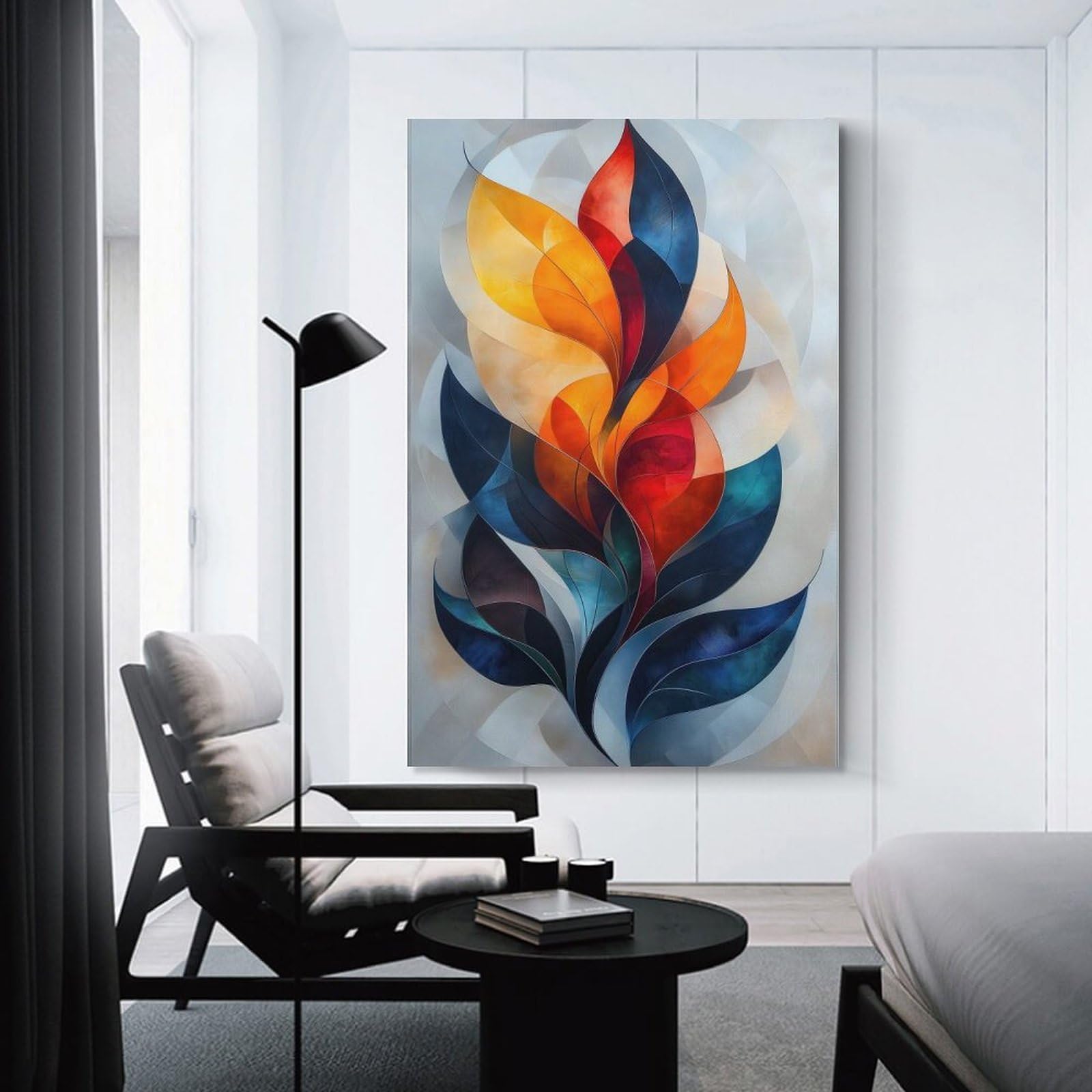 Junmoney Abstract Floral Art Wall Picture Print, 08x12inch(20x30cm), for Art Walls, Layered Displays Or Homes, Home Wall Art for Statement Displays