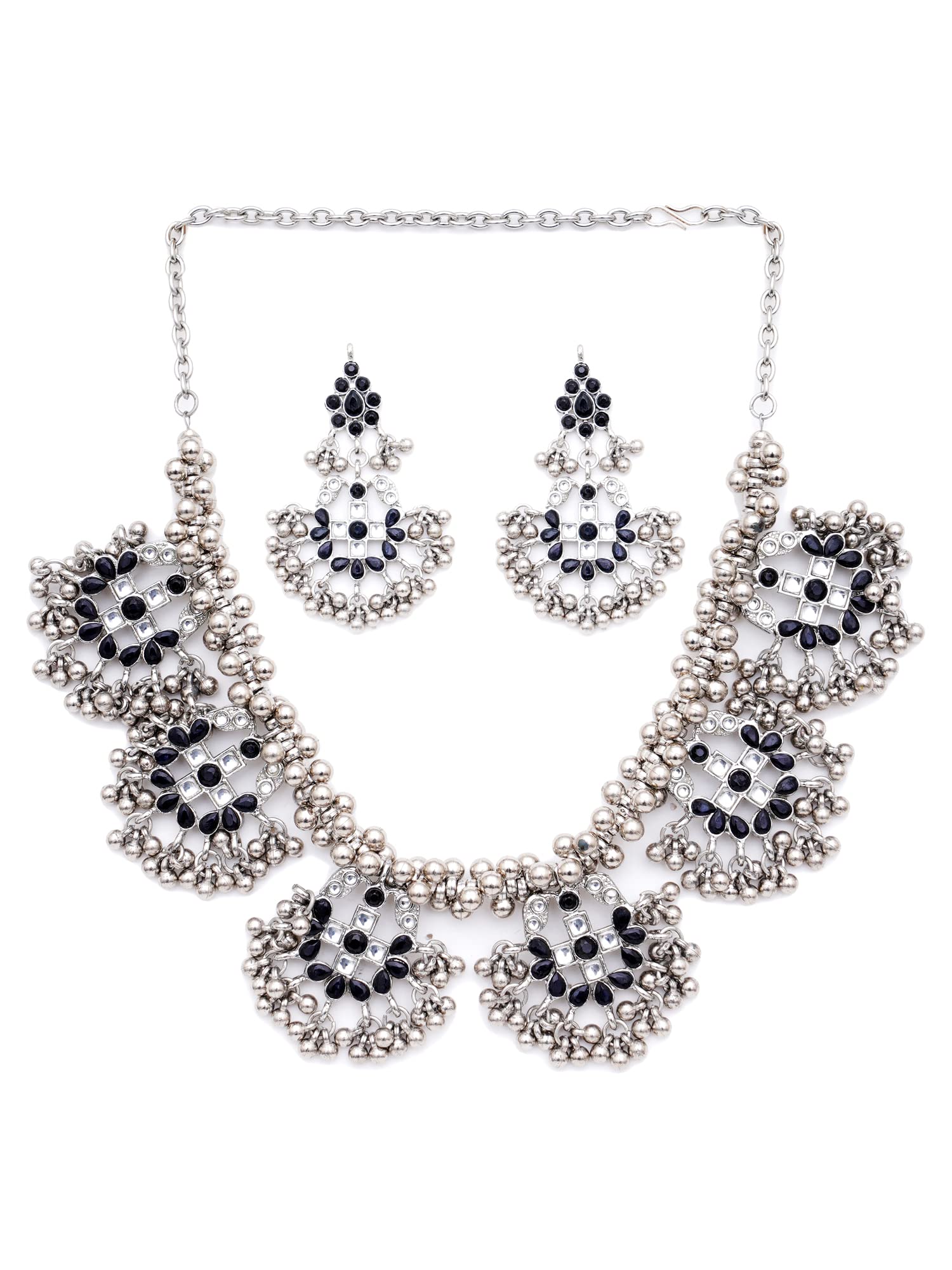 See full amazon price history chart for Karatcart Black Kundan Oxidised Silver Choker Necklace Set - Womens Karatcart Black Kundan Oxidised Silver Choker Necklace Set - Womens (B09XF6GT1X) Amazon Price History, Amazon Price Tracker