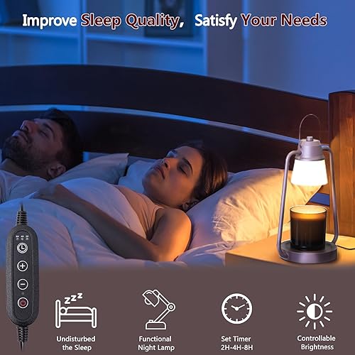 Miniatura 5 de MAOYUE Lámpara calentadora de velas con temporizador, calentador de velas perfumadas, calentador eléctrico de cera para velas en tarros, calentador