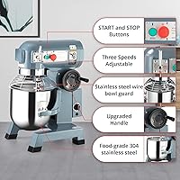 Vista 2 de Towallmark - Mezclador comercial de 15 cuartos de galón, mezclador comercial de alimentos de 600 W, 3 velocidades ajustables 130/233/415 rpm