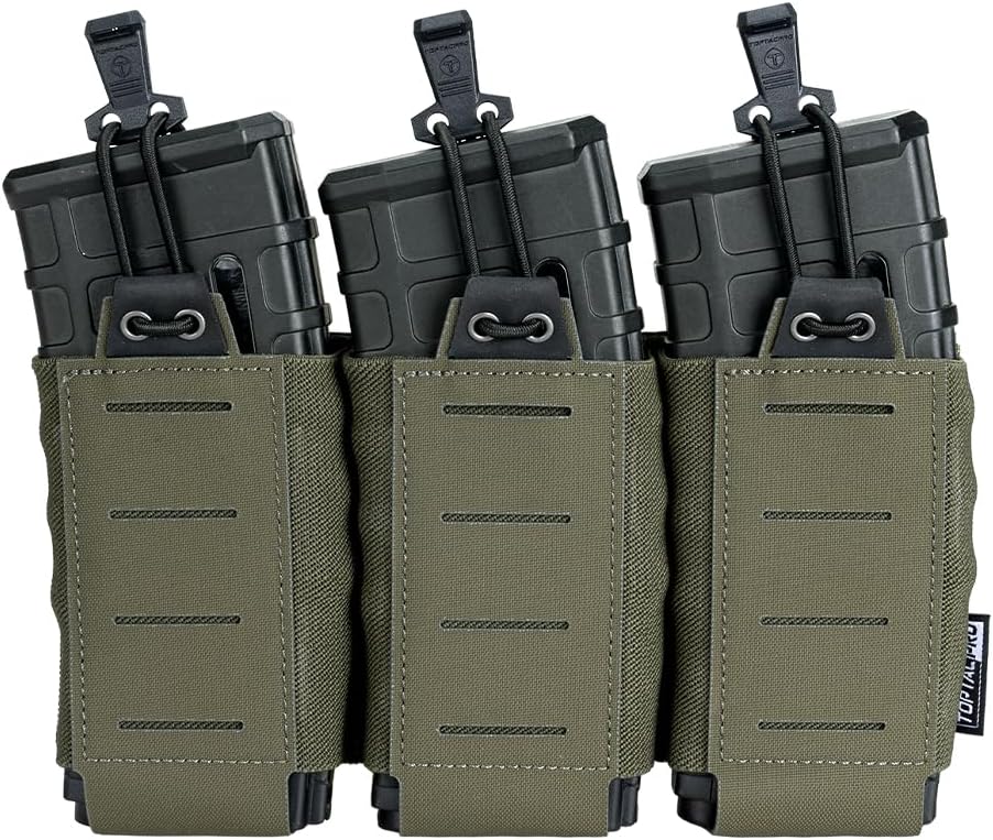 Triple MOLLE Mag Pouch Tactical 5.56 Magazine Pouch Open-top Carrier for M4 M16 AR15 G36 Magazine