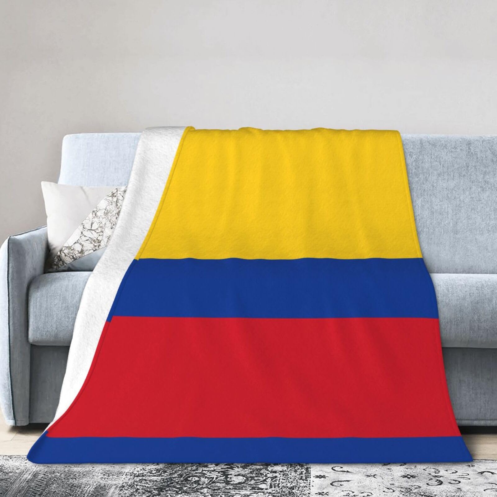 Flag of Colombia 80"x60" Fleece Blanket, Full Size, Super Soft, Suitable for Bed, Sofa, Camping, All Seasons