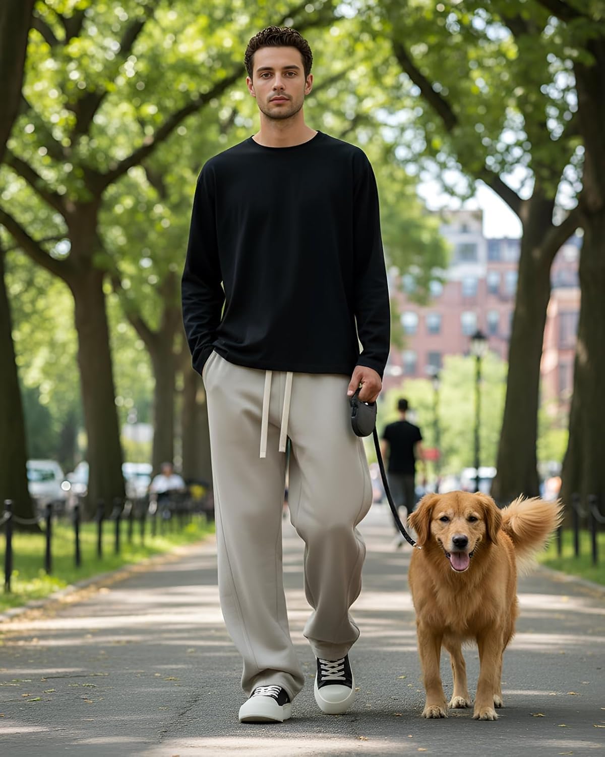 CANGHPGIN Mens Baggy Sweatpants Wide Leg Cotton Sweat Pants for Men Lounge Pant with Pockets - Image 8