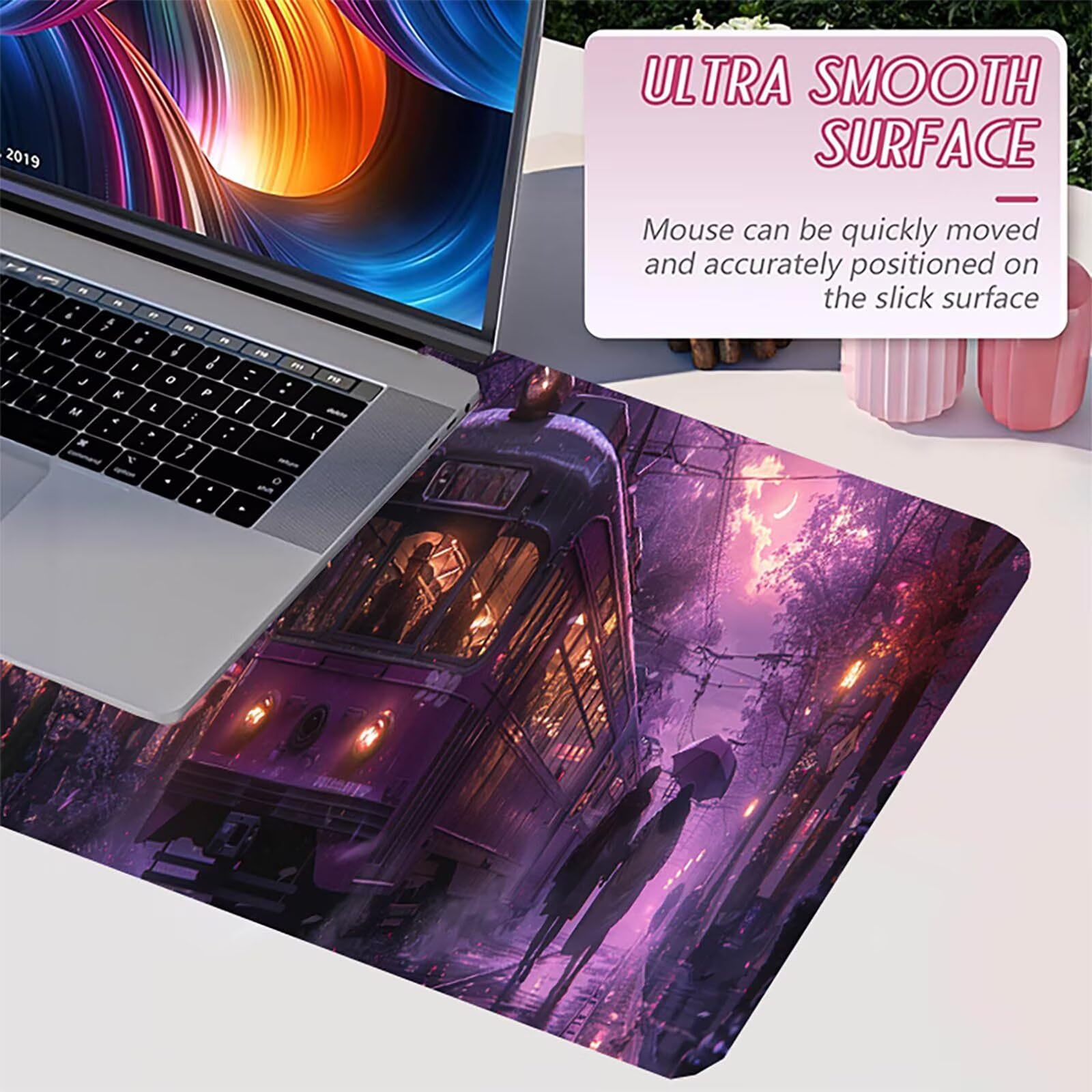 Tappetino Mouse XXL 1500 x 800 mm, Tappetino Mouse Strada, Gaming Mousepad Migliorare la Velocità e la Precisione, Mouse Pad con Base in Gomma Antiscivolo, Ufficio Accessori Gaming, Rosa B-4082