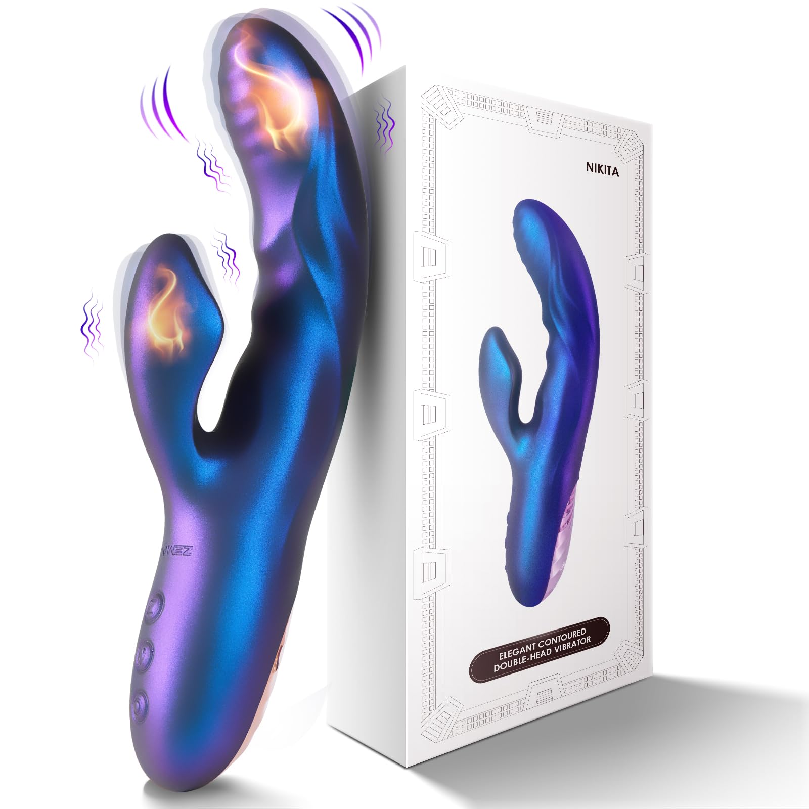 Rabbit Vibrator mit 10 Vibrationsmodi, Vibration für Frauen Klitoris und G-punkt, Leise Dildo Analvibrator Sex Spielzeug für die Frau Sex Toys Sexspielzeug für Frauen Solo Vibratoren