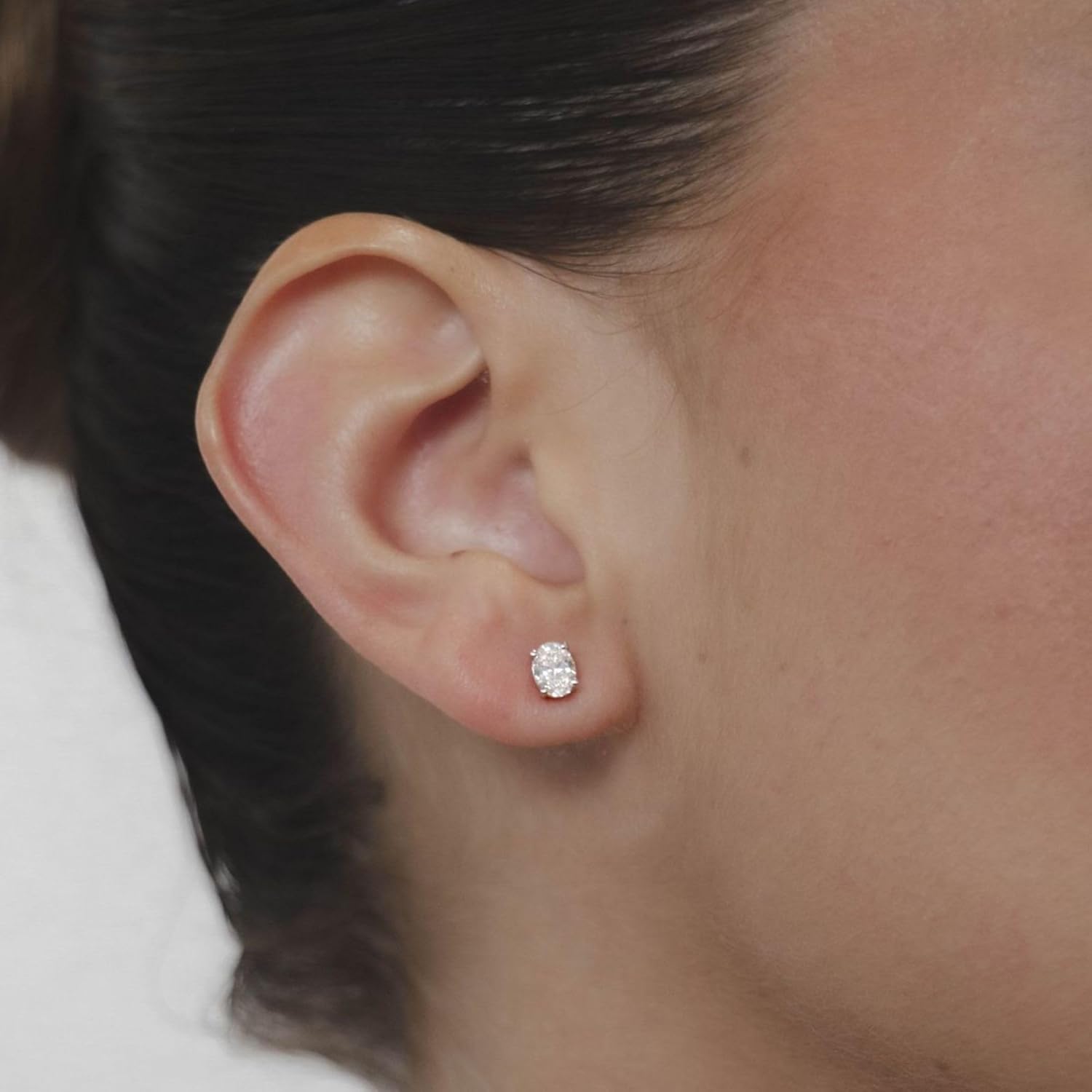 DEWBERRY 1.00 CT IGI Certified Lab Grown Diamond Oval Cut Solitaire Stud Earrings for Women in 14k Gold With Push Back 4 Prong Set diamond Earrings ((Clarity_VS, Color_F-G) - Image 3