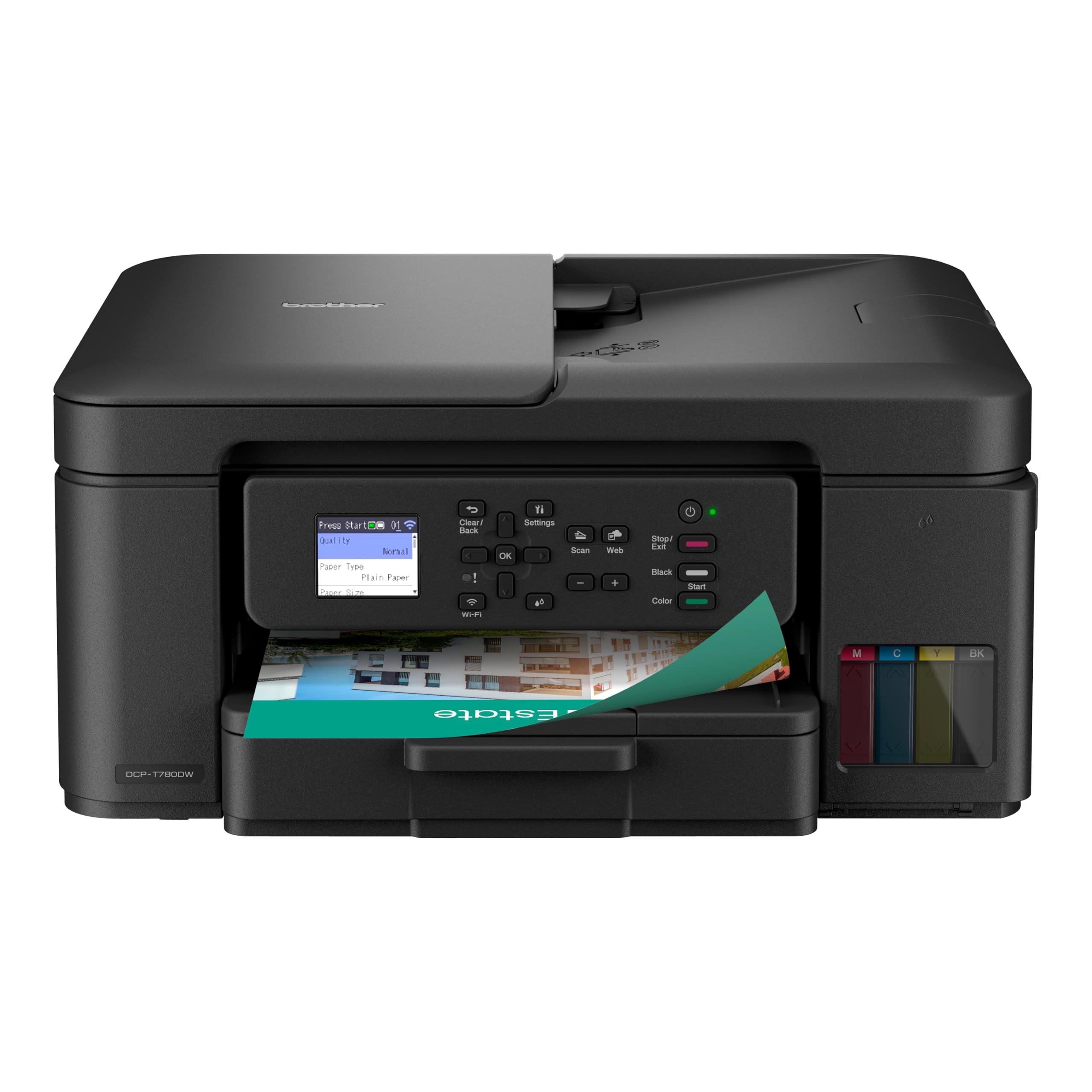 Brother DCP-T780DW Stampante a getto d'inchiostro A4 wireless | Tankbenefit | 3 in 1 (stampa/copia/scansione)|Wi-Fi/USB 2.0 | ADF | A4 | Stampa fronte/retro | Foto | Inchiostri ad alto contenuto