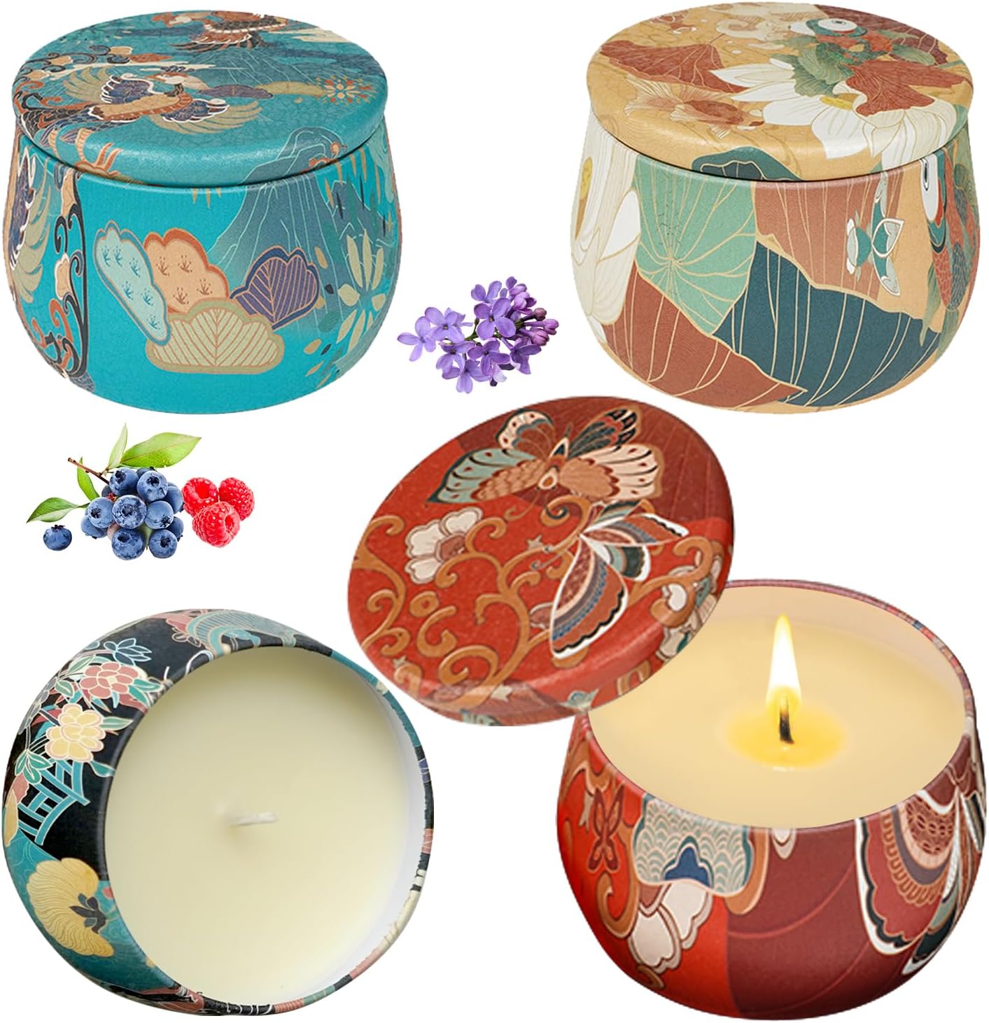 Scented Candles Gift Set, 4 Pack Aromatherapy Candle, Stress Relief Gifts for Women,17.7 OZ 150H Burning, Candles for Home Scented, Ideal for Birthday, Christmas, Thanksgiving, Mother's Day