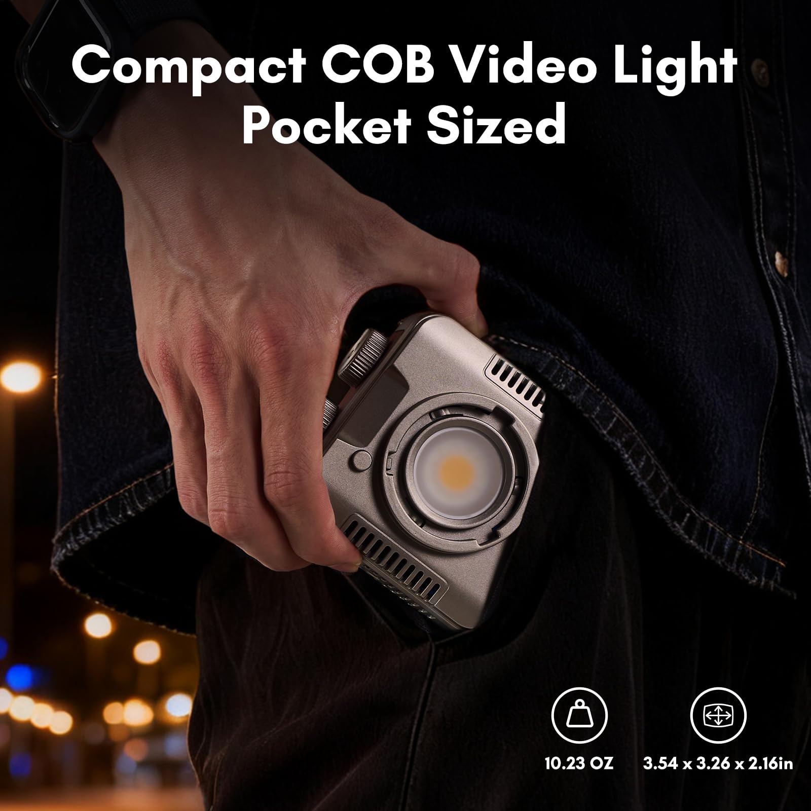 Tolifo Luce per videocamera a LED RGB da 40 W con batteria integrata, a scarpa fredda, diffusore e 60° Lenst, a colori 2700K-6500K CRI97+/TLCI98+, 20 scene per Tiktoker, Vlogger e Streamer