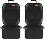 Protecteur de siège auto pour enfant, Siivton Protège-sièges pour sièges en cuir et en tissu, avec poches en mesh, protection antidérapante, protecteurs de sièges pour véhicules (Deux Pack, Noir)