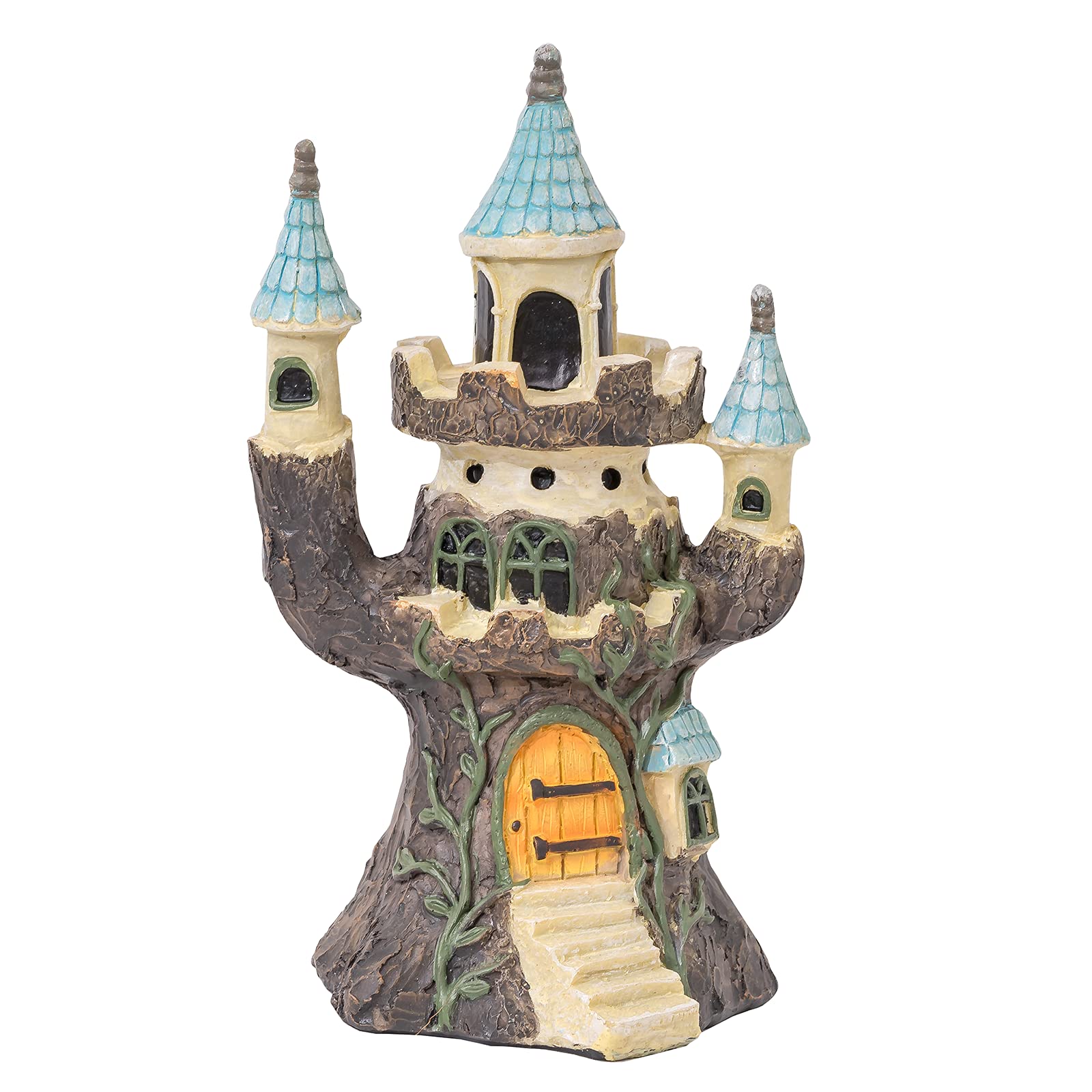 Pelle & Sol Multicolor Castle Ornament - Garden Indoor Outdoor Decoration Ornaments Decor Statue - Made Form Polyresin