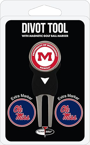 Vista 20 de Team Golf NCAA - Herramienta Divot con 3 marcadores de pelota de golf, los marcadores son esmaltes magnéticos extraíbles de doble cara