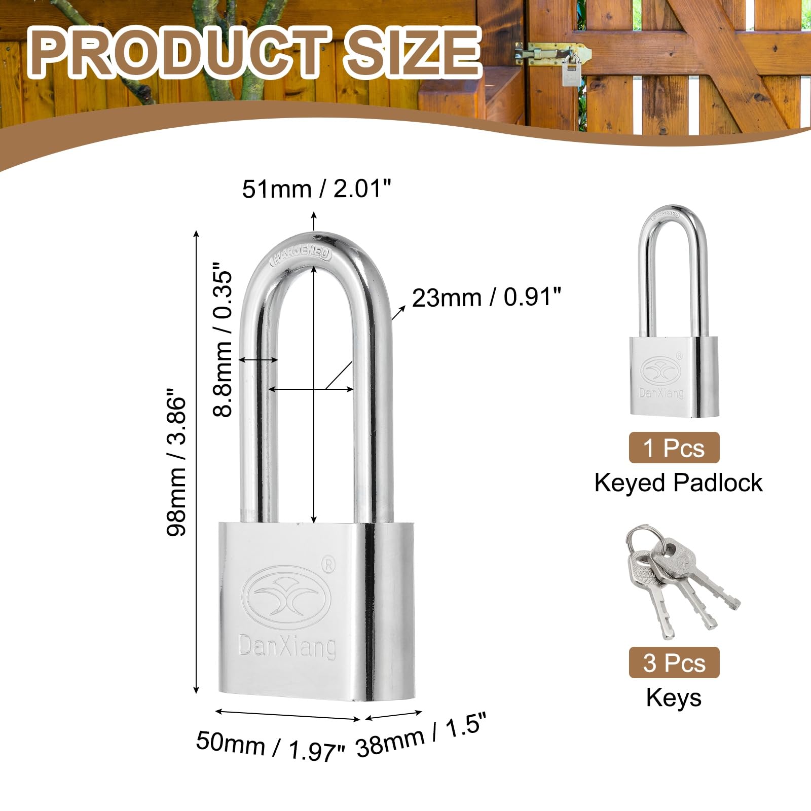 PATIKIL Keyed Padlock - Image 2