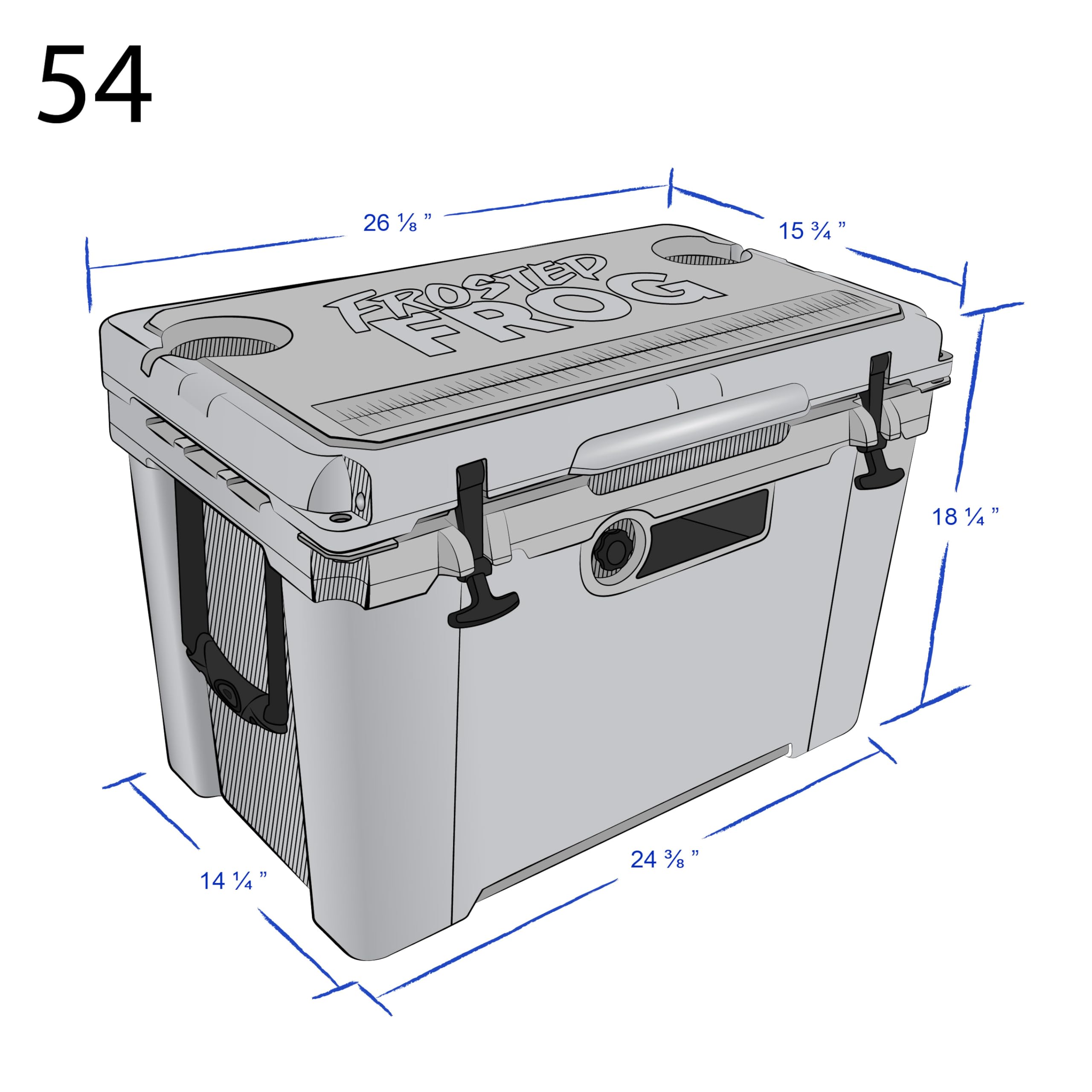 Amazon.com : Made in USA Frosted Frog Hyper-Light 54 Quart Hard