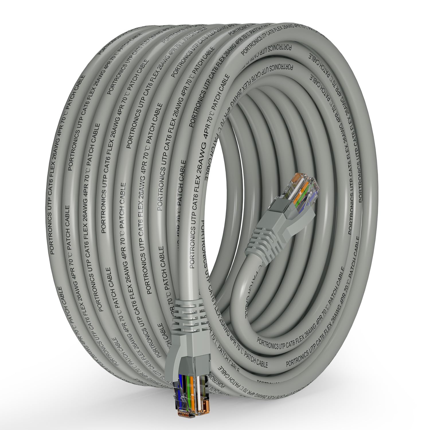 Portronics NetX10 CAT-6 Ethernet Cable 10M, RJ45 to RJ45 LAN Cable, 1000 Mbps Speed, 250 MHz Bandwidth, Copper-Plated Connectors & Copper Clad Wires, Durable PVC Build,for Router,PC,CCTV,Laptop(Grey)-image-19