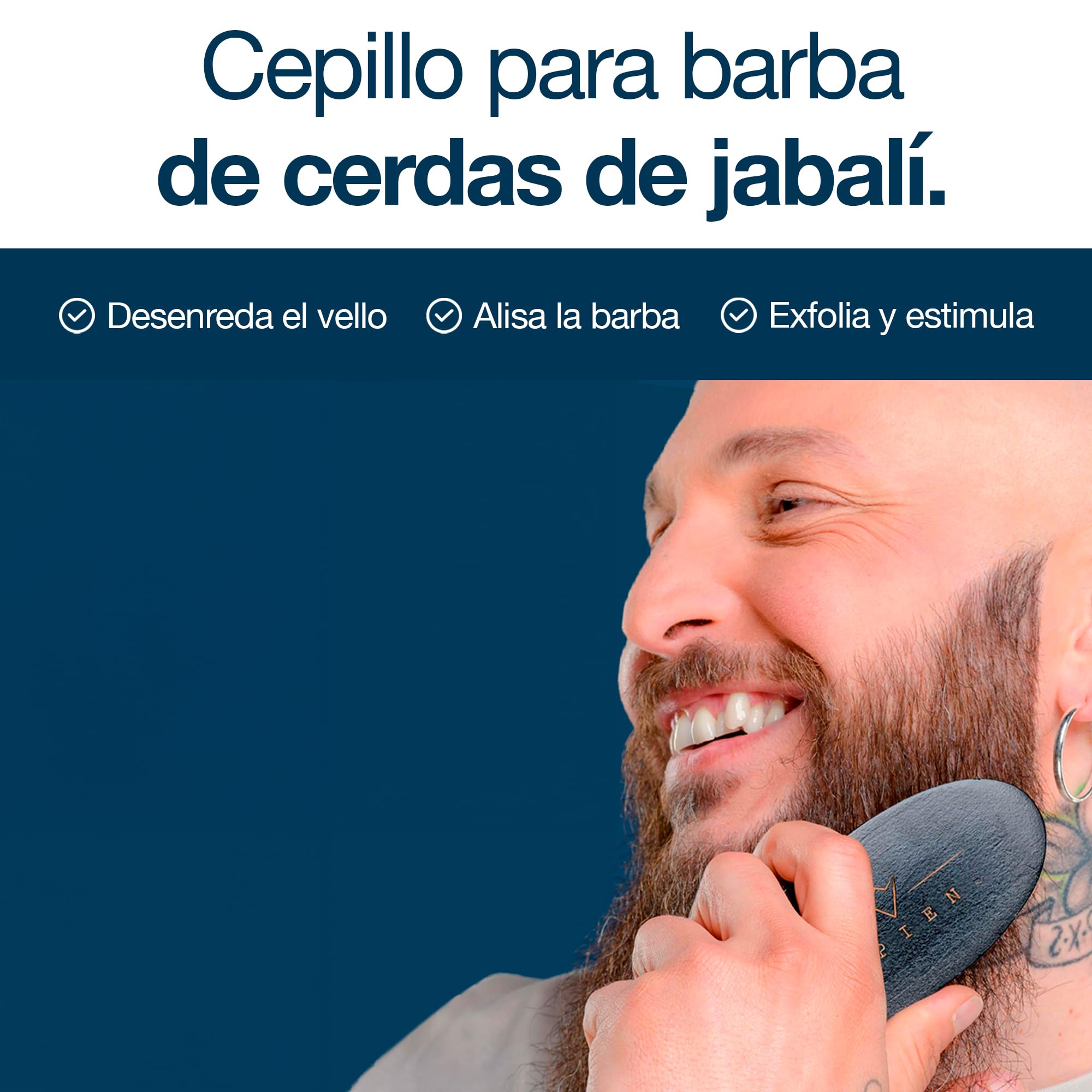 Sapiens Barbershop Kit para Barba Hombre - Aceite Orgánico para Barba + Bálsamo Orgánico para Barba + Cepillo de Cerda de Jabalí - Esenciales para el Cuidado de la Barba Hombre