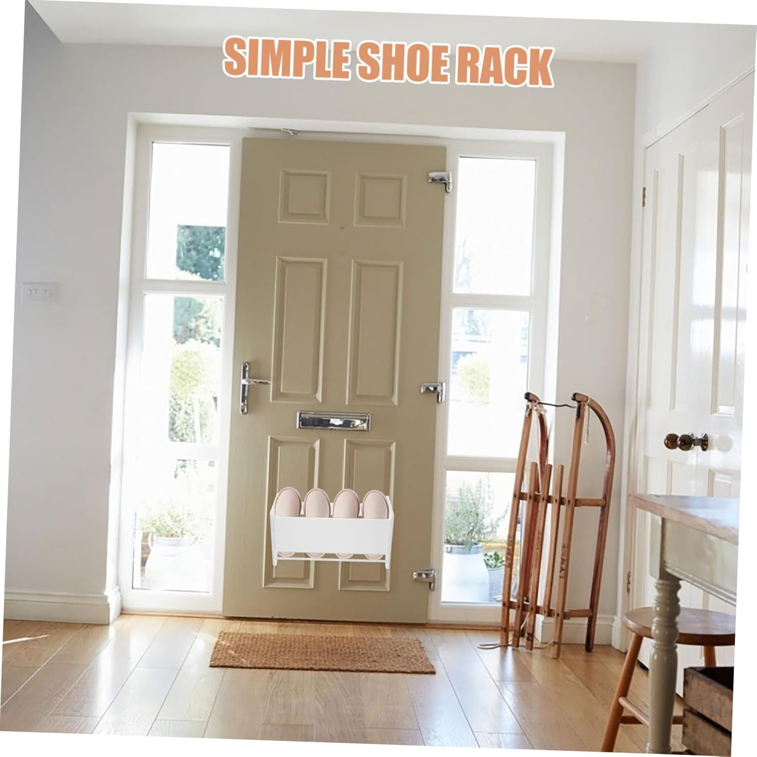 OUNONA 2pcs Slim Over Door Slipper Rack Easy to Install Shoe Storage Organizer for Home and Dorm Space-Saving Design Stylish Holder for Slippers and Shoes