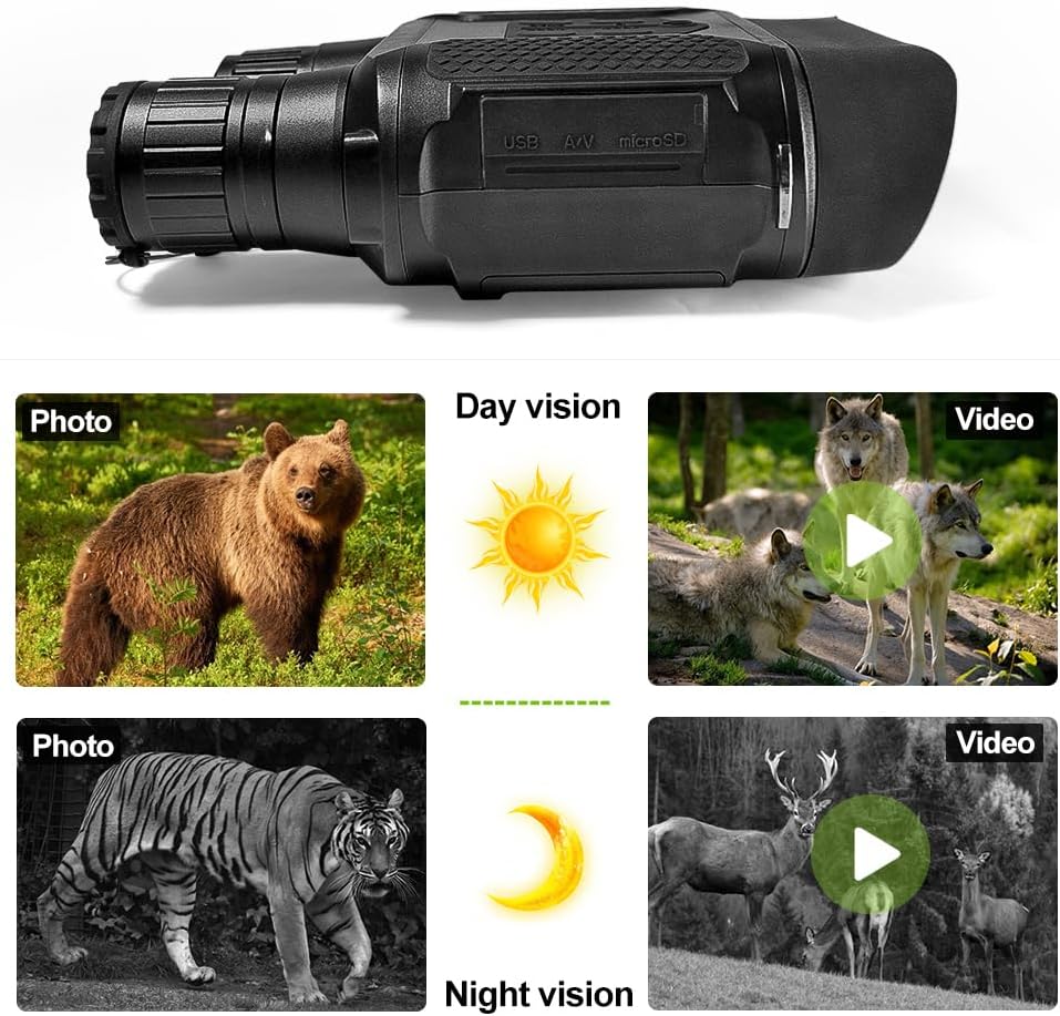 Digital Night Vision Binoculars Day Night use with Camera & Camcorder Function Takes Photo & Video from 400m/1300ft for Camping Farm Monitor Night Vision Goggles - Image 3