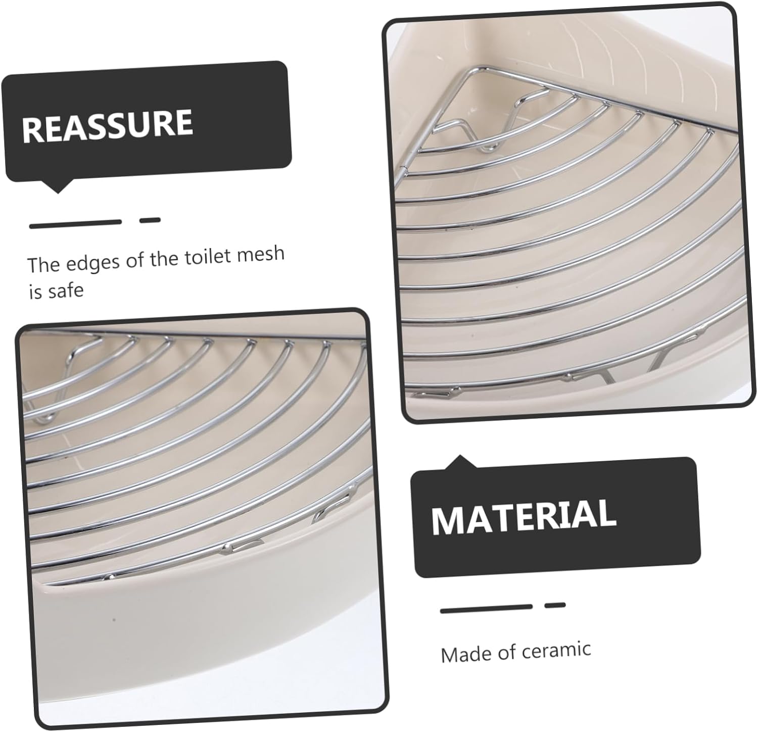 Yardwe Guinea Pig Litter Box Rabbit Potty Ceramic Triangle for Small Pets Detachable Leak Design Pet Toilet
