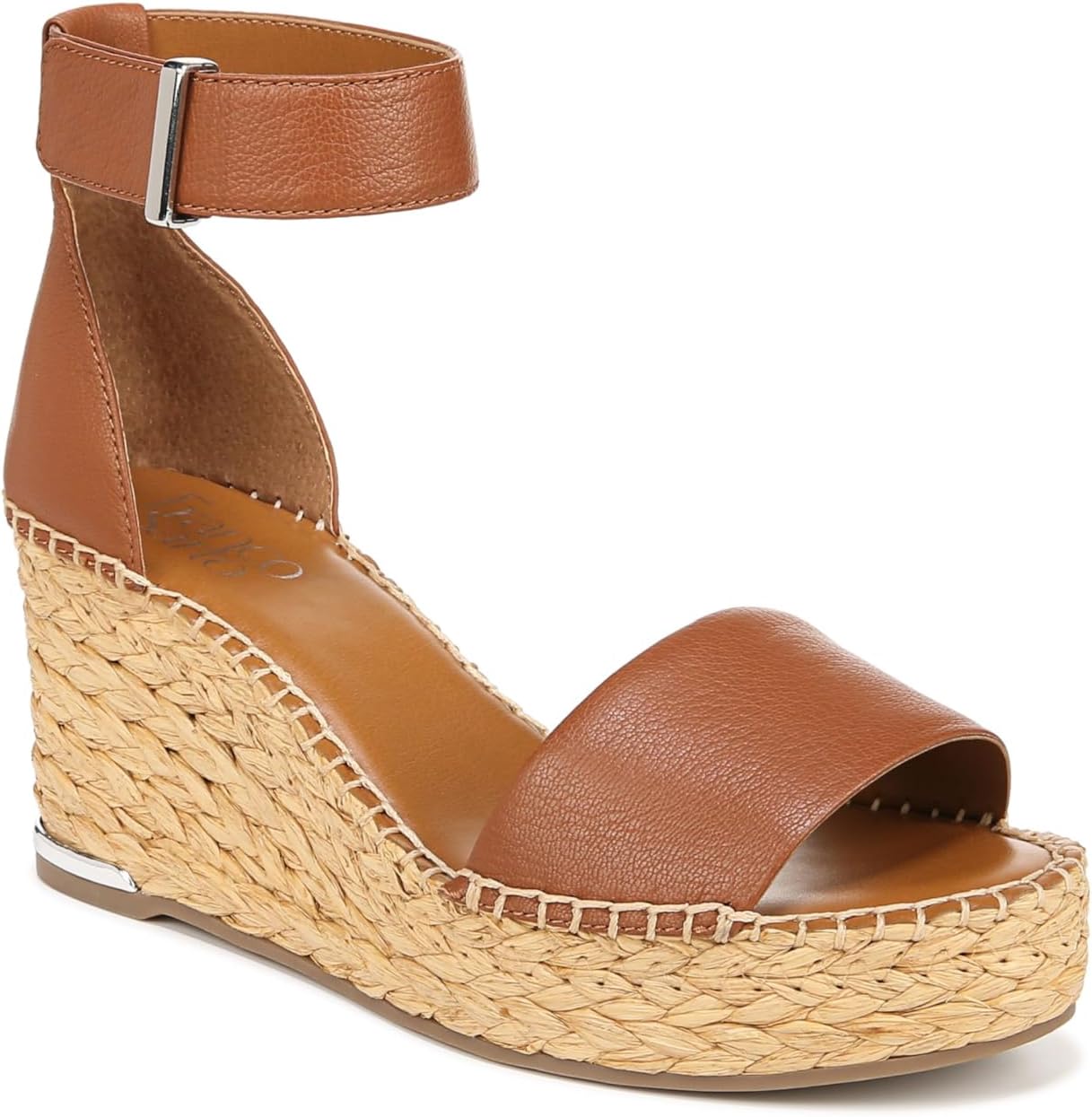 Franco Sarto Womens Clemens Raffia Espadrille Wedge Sandals