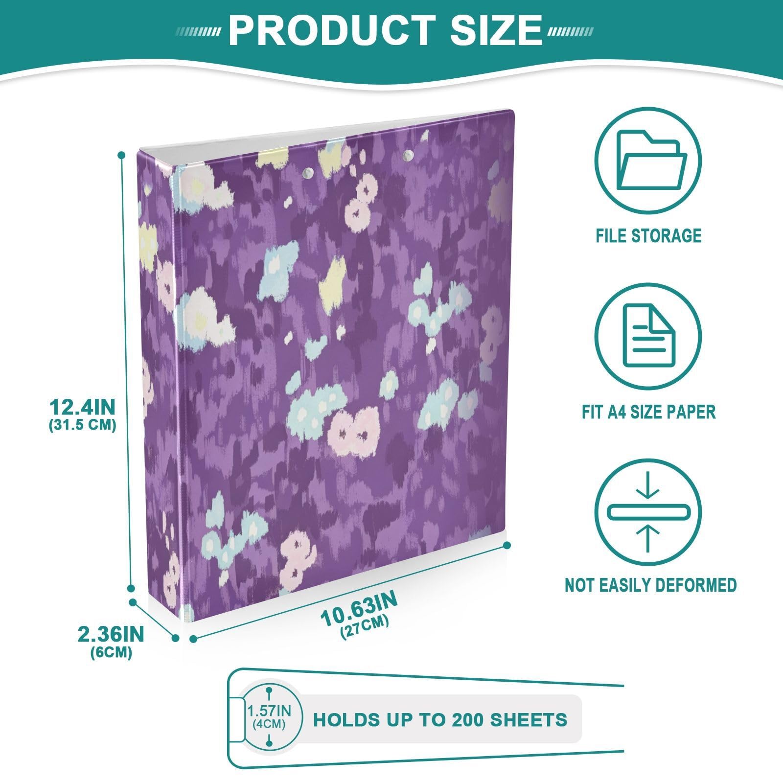 Raccoglitori per quaderni da 1,5", texture maculata viola