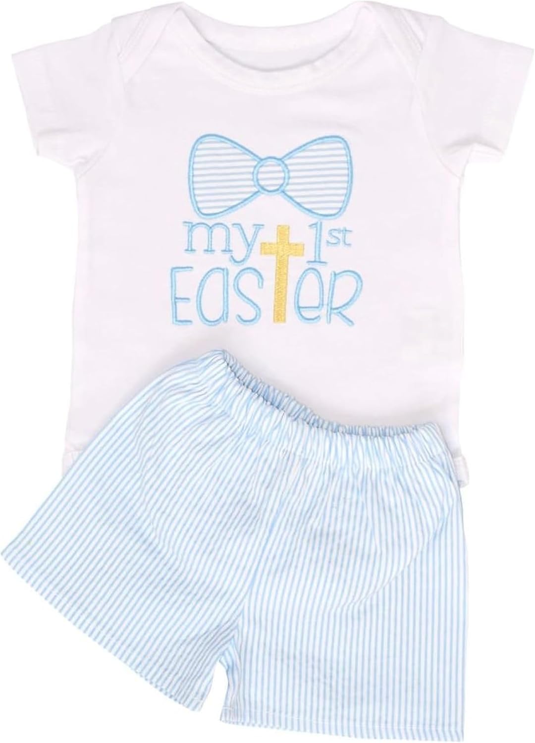 Baby Boys Girls 2pc Outfit Set Short Sleeve Bodysuit with Shorts