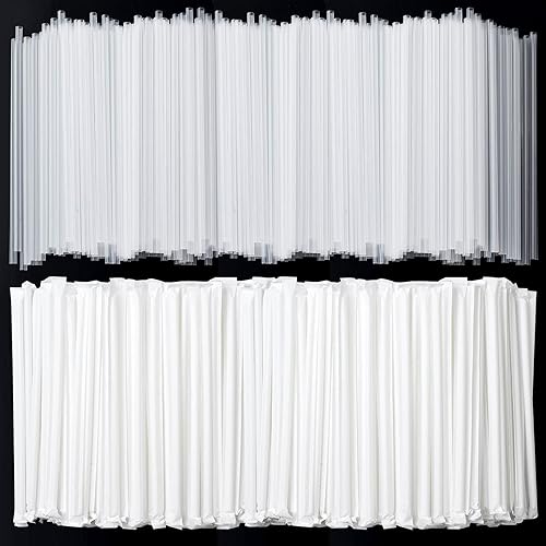 Miniatura 9 de ALINK 1000 popotes desechables de plástico de color neón, pajitas rectas envueltas individualmente, 7.75 x 0.23 pulgadas