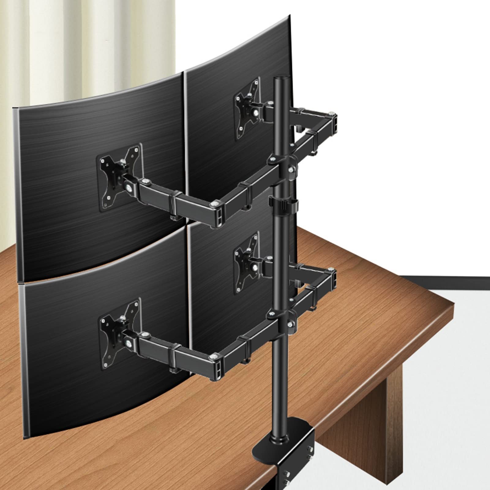 asdchZen 4 Monitor Stand,Fully Adjustable Desk Stand Fits 14-32 Inch Monitor,Holds Up To 8Kg/17.6 Lbs Per Arm,Holds 4 Screens With Max 100X100